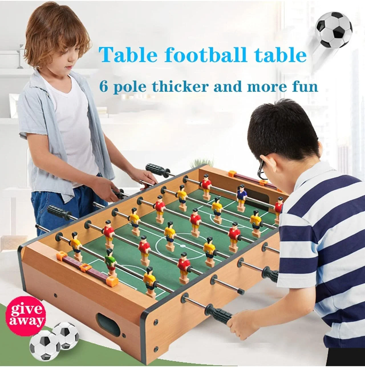 فوتبال دستی کوچک سواستی، بازی فوتبال دستی، بازی فوتبال برای کودکان و بزرگسالان، بازی فوتبال رومیزی چوبی با 6 توپ فوتبال دستی کوچک سواستی، بازی فوتبال دستی، بازی فوتبال برای کودکان و بزرگسالان، بازی فوتبال رومیزی چوبی با 6 توپ