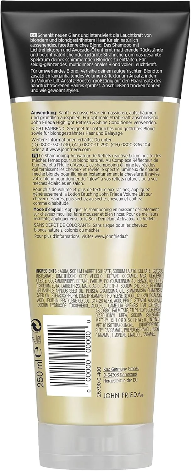شامپو درخشان کننده و احیا کننده هایلایت موهای بلوند جان فریدا - درخشش جدید می بخشد و روشنایی هایلایت ها را افزایش می دهد 250 میلی لیتر شامپو درخشان کننده و احیا کننده هایلایت موهای بلوند جان فریدا - درخشش جدید می بخشد و روشنایی هایلایت ها را افزایش می دهد 250 میلی لیتر