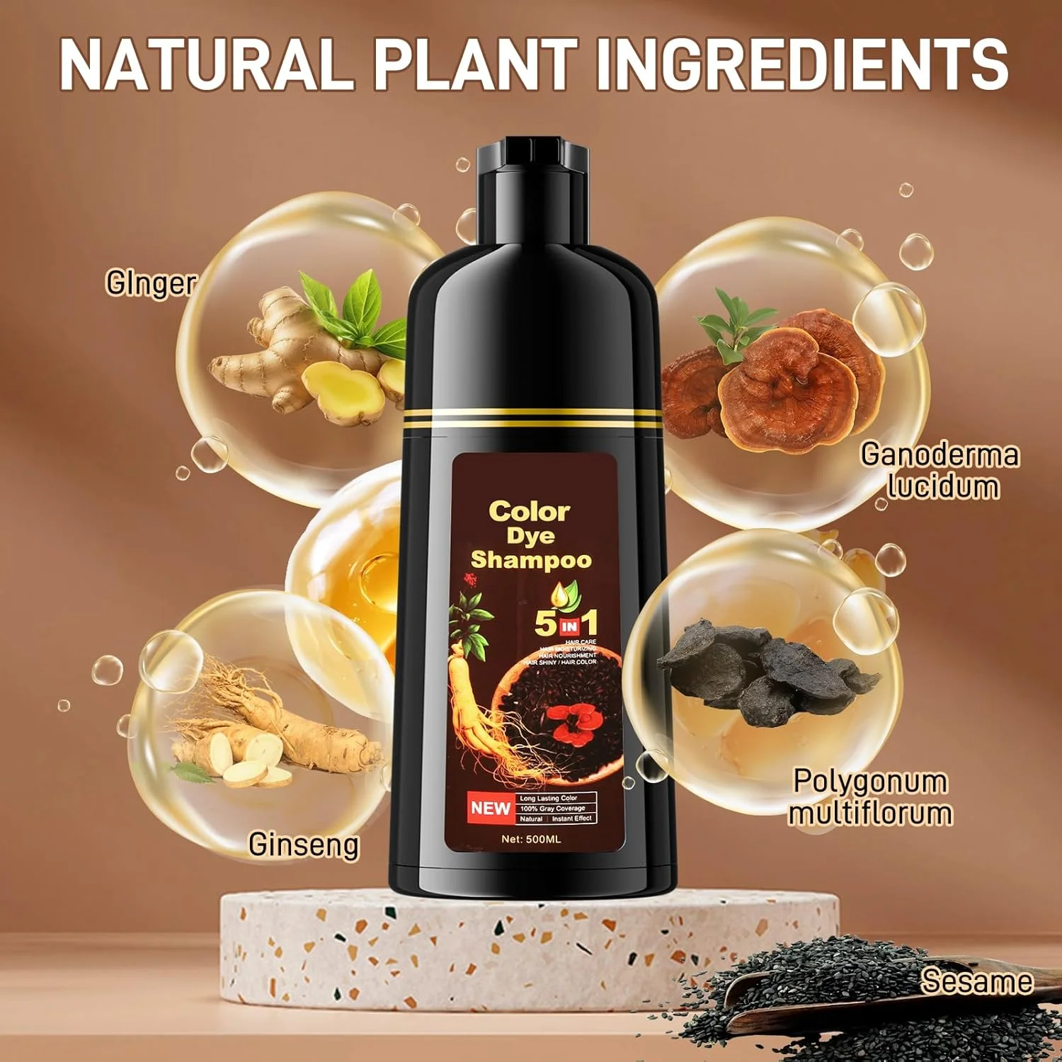 شامپو رنگ موی فوری مشکی، رنگ موی نیمه دائمی مشکی، شامپو رنگ موی مشکی 5 در 1 ضد سفیدی مو برای زنان، شامپو رنگ فوری طبیعی برای مردان و زنان، 500 میلی لیتر (مشکی) شامپو رنگ موی فوری مشکی، رنگ موی نیمه دائمی مشکی، شامپو رنگ موی مشکی 5 در 1 ضد سفیدی مو برای زنان، شامپو رنگ فوری طبیعی برای مردان و زنان، 500 میلی لیتر (مشکی)