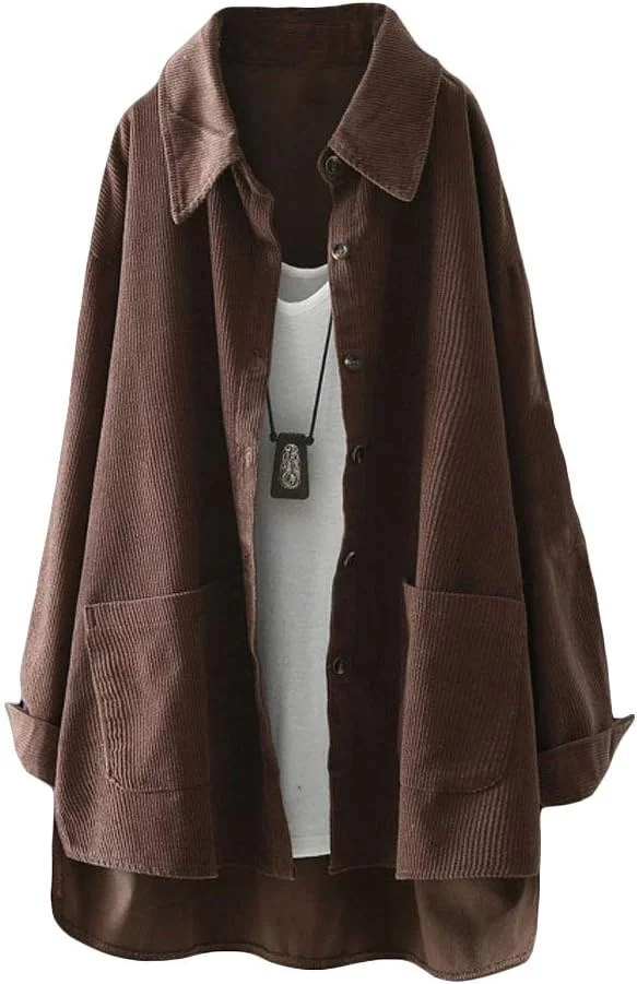 کت پیراهن زنانه کبریتی FTCayanz، کت آستین بلند غیر رسمی، دکمه دار، لباس بیرونی