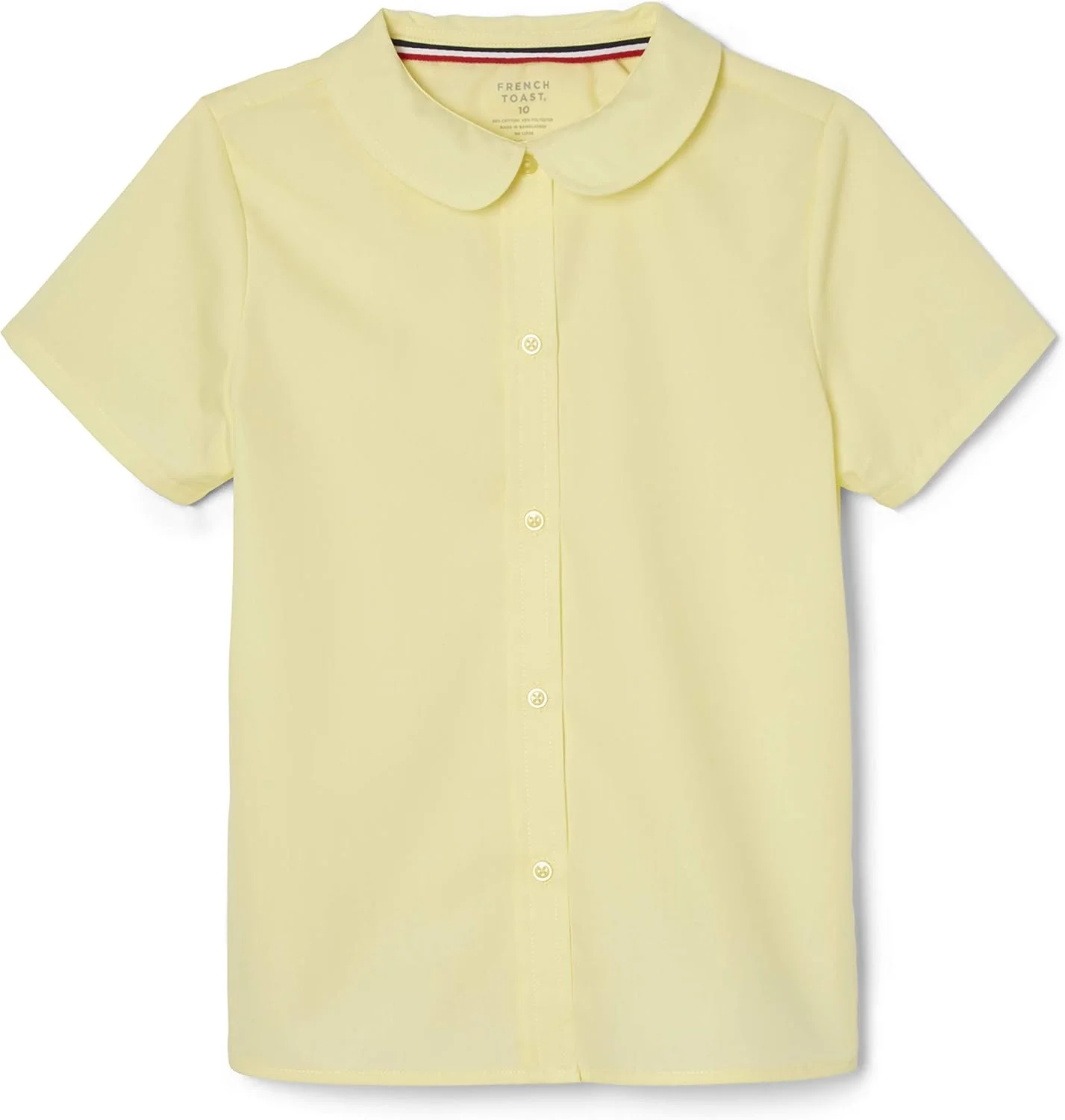 بلوز آستین کوتاه دخترانه فرنچ تست با یقه پیتر پن (استاندارد و پلاس)