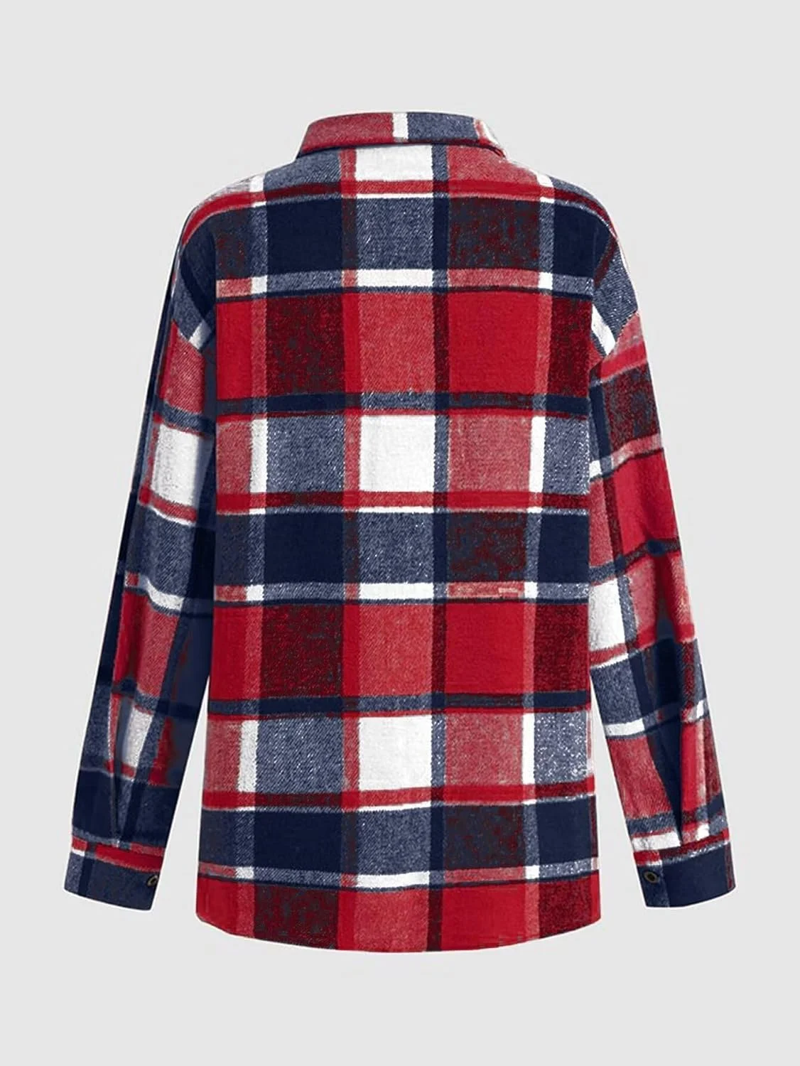 پیراهن دکمه دار زنانه Flamingals طرح چهارخانه آستین بلند مناسب استایل کژوال و رسمی با تن خور آزاد