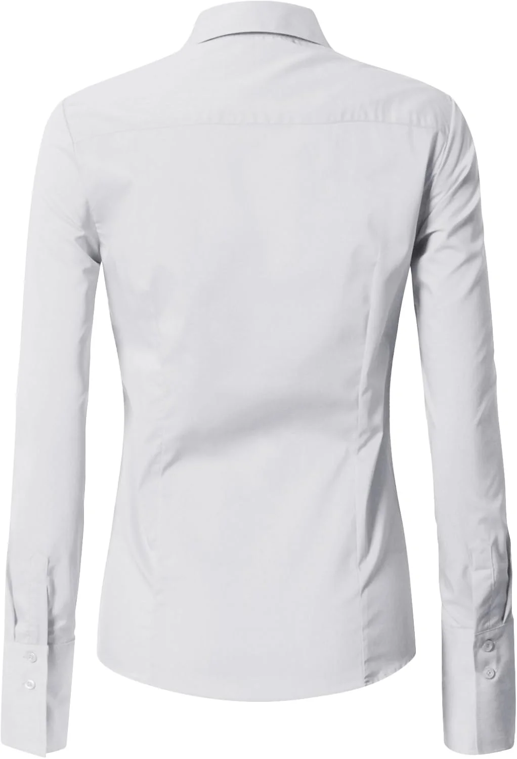 EZEN بلوز آستین بلند کشی دکمه دار یقه دار اداری رسمی غیر رسمی زنانه