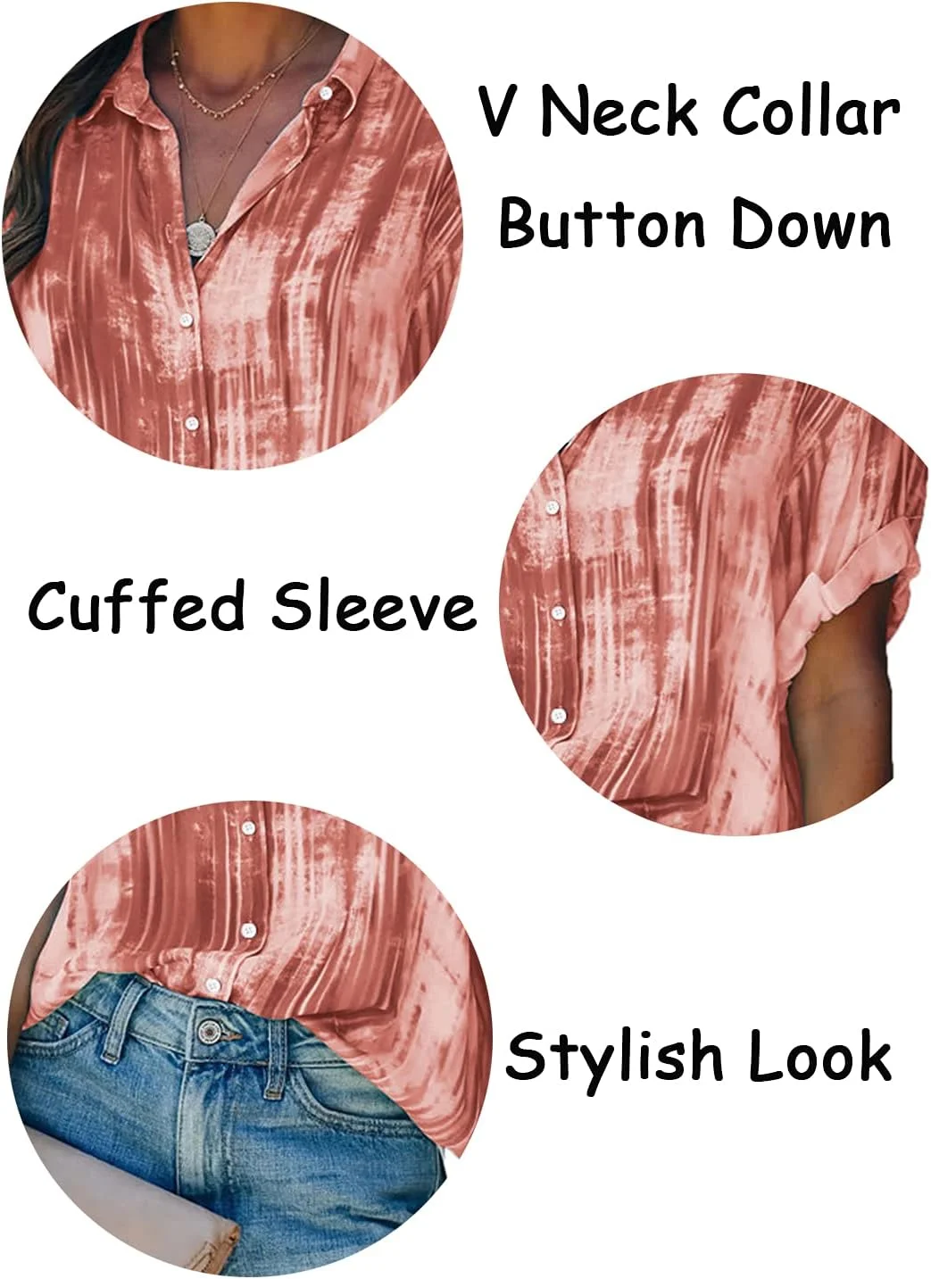 پیراهن های دکمه دار تابستانی Epoleatries زنانه، سایز بزرگ، بلوزهای گشاد و تاپ های غیر رسمی (شرابی، XXXL)