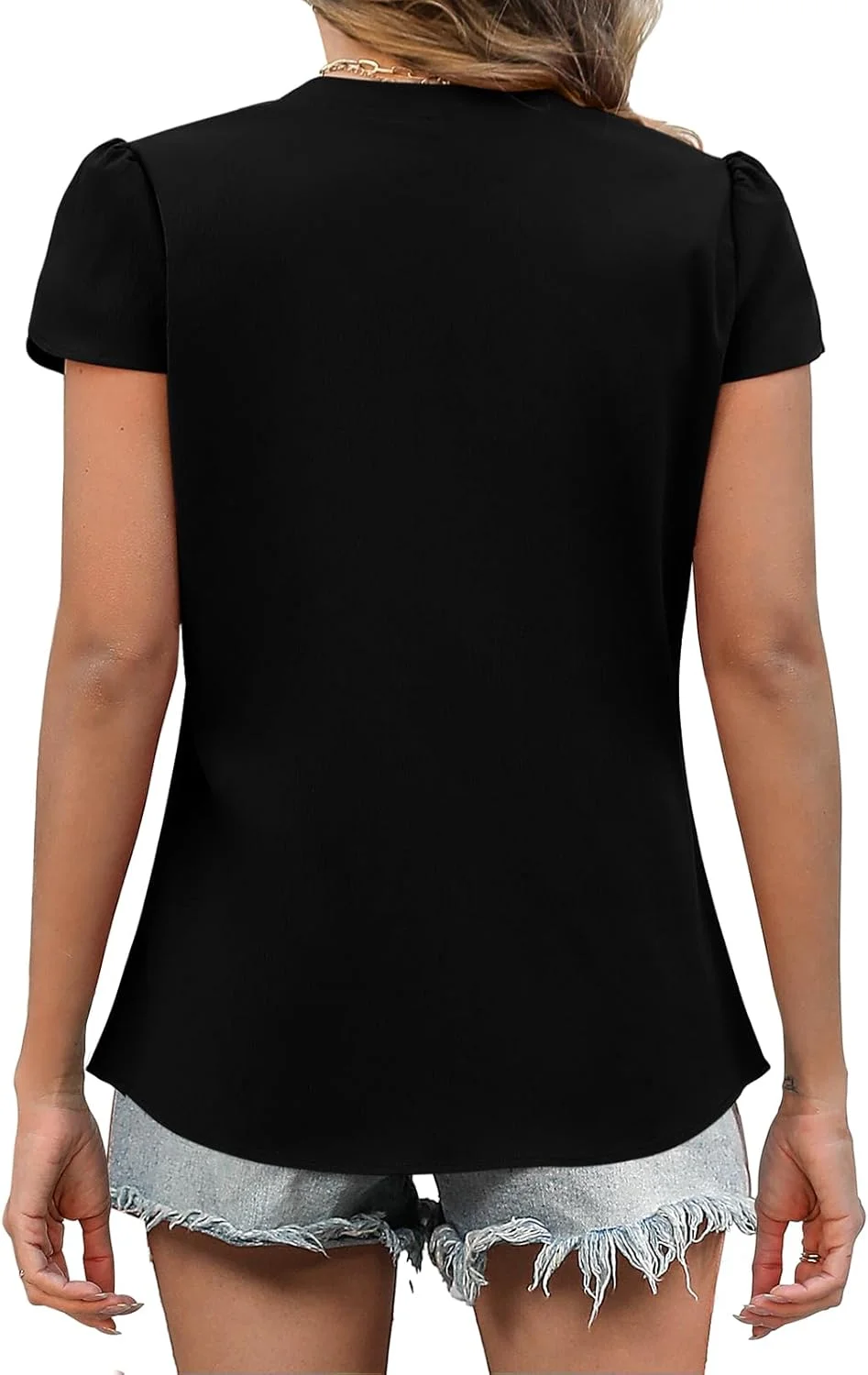 بلوز زنانه Elesomo، آستین کوتاه، یقه هفت، تاپ تابستانی، تونیک غیر رسمی بلوز زنانه Elesomo، آستین کوتاه، یقه هفت، تاپ تابستانی، تونیک غیر رسمی