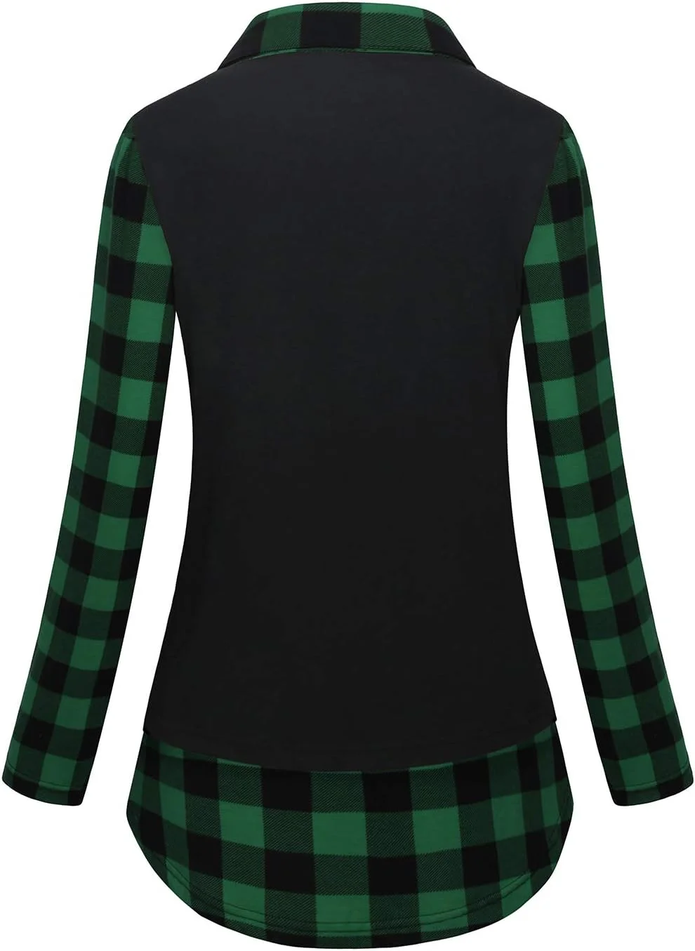 MOQIVG پیراهن زنانه آستین بلند با یقه متضاد، بلوزهای طرح دار و تکه دوزی شده شیک و غیر رسمی