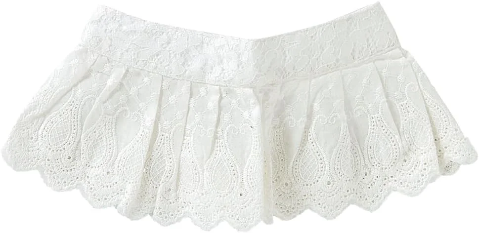 یقه توری زنانه DRHOM مدل دکمه دار، یقه پیلی دار برای بلوز و لباس