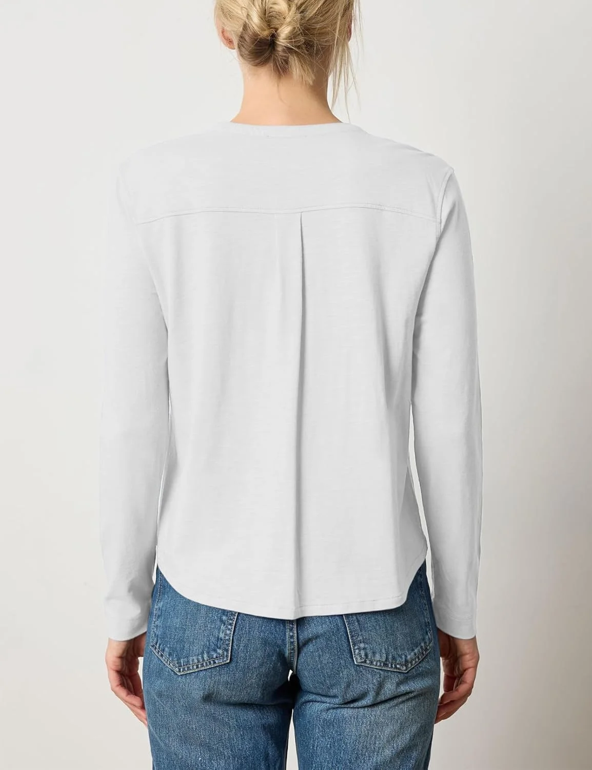 سانبورای بلوز آستین بلند زنانه یقه گرد دکمه دار با جیب