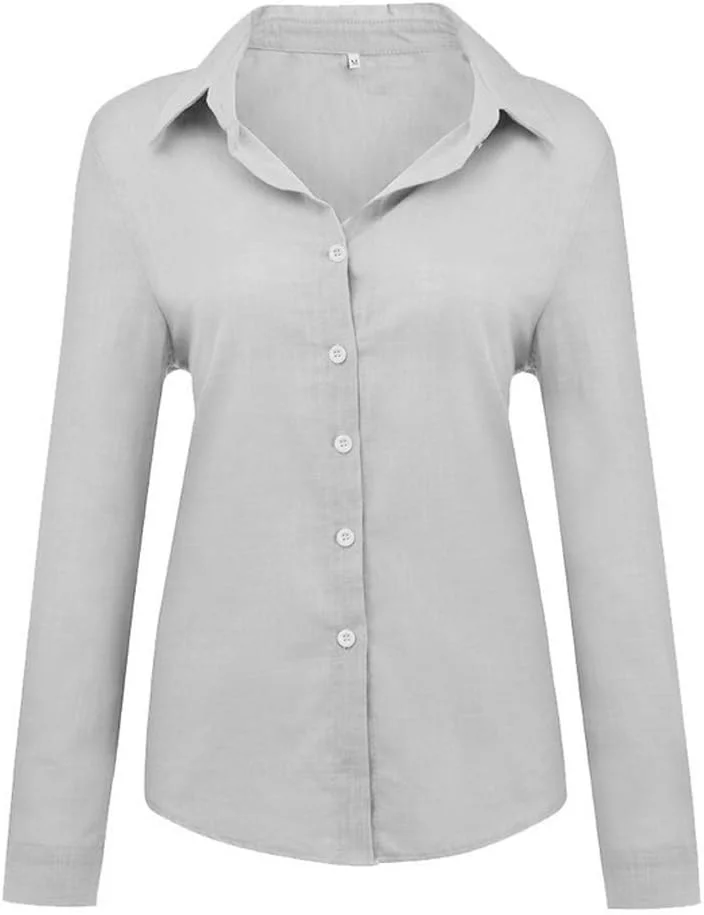 پیراهن زنانه Edhomenn، آستین بلند، دکمه دار، بلوز غیر رسمی، مناسب بانوان، تاپ های رسمی اداری، لباس های بهاره و پاییزه