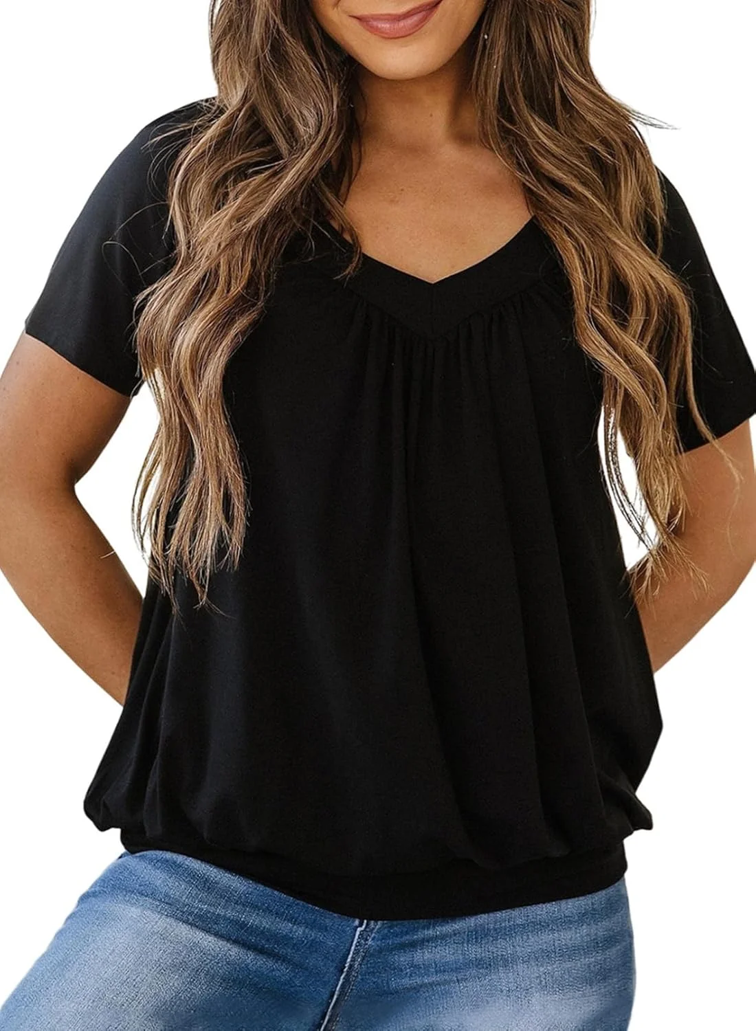 تی شرت آستین کوتاه دکمه دار یقه گرد زنانه Dokotoo