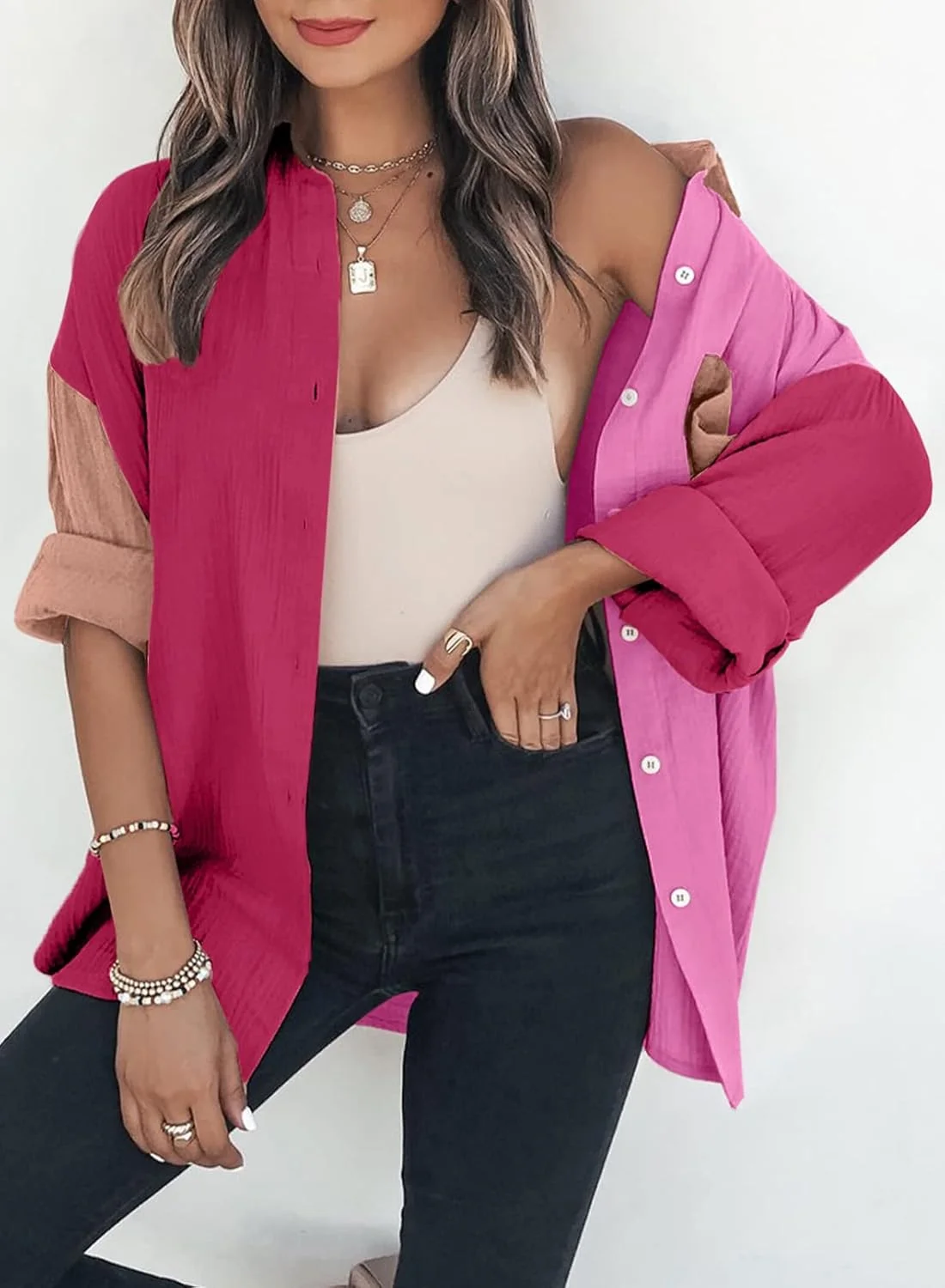 تاپ زنانه Dokotoo، لباس های مد روز تابستانی 2021، تاپ های رکابی دکمه دار غیر رسمی، جلیقه بدون آستین ساده و یکدست - خاکستری