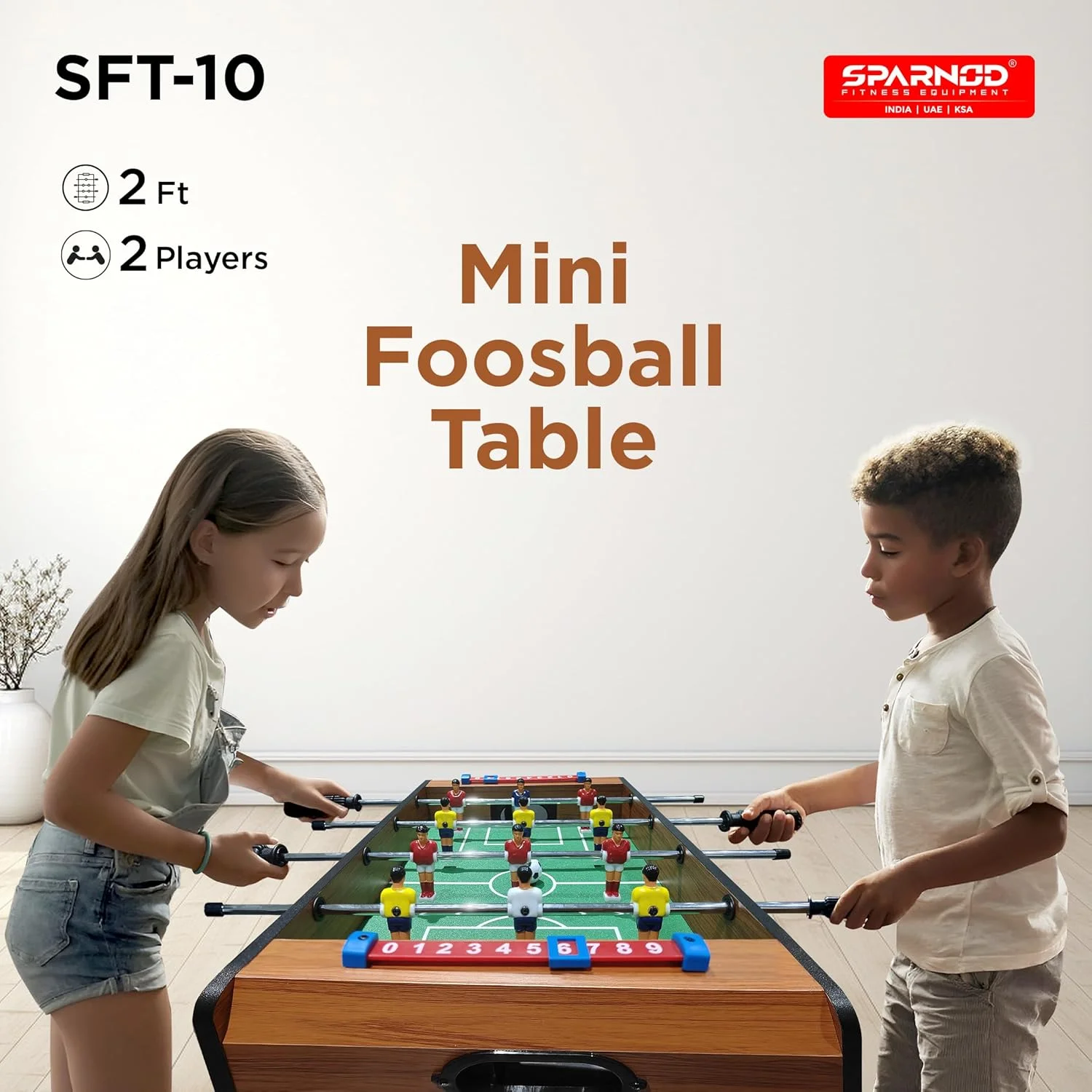 میز فوتبال دستی کوچک اسپارنود فیتنس مدل SFT-10، 2 فوت – بازی فوتبال رومیزی داخل سالن با 12 بازیکن، شمارشگر دستی، قاب MDF مستحکم و میله های آهنی – طراحی جمع و جور و قابل حمل – شامل 2 توپ میز فوتبال دستی کوچک اسپارنود فیتنس مدل SFT-10، 2 فوت – بازی فوتبال رومیزی داخل سالن با 12 بازیکن، شمارشگر دستی، قاب MDF مستحکم و میله های آهنی – طراحی جمع و جور و قابل حمل – شامل 2 توپ