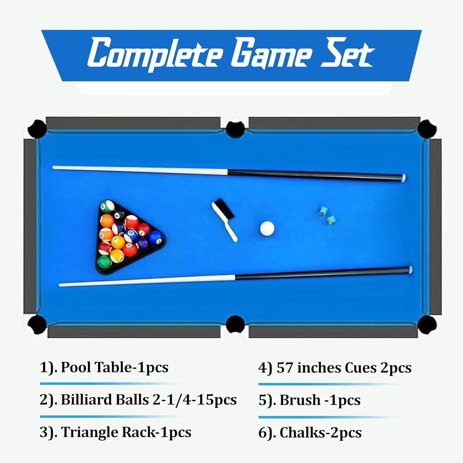 میز بیلیارد حرفه ای 7 و 8 فوتی Sparnod Fitness - قاب MDF بادوام، پارچه پشمی آبی، شامل مجموعه لوازم جانبی کامل، مونتاژ آسان برای استفاده در خانه و سالن بیلیارد میز بیلیارد حرفه ای 7 و 8 فوتی Sparnod Fitness - قاب MDF بادوام، پارچه پشمی آبی، شامل مجموعه لوازم جانبی کامل، مونتاژ آسان برای استفاده در خانه و سالن بیلیارد