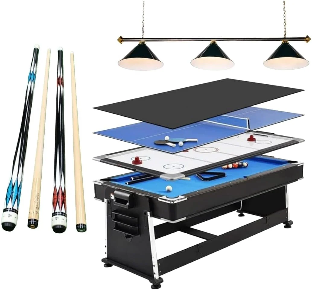 میز بیلیارد حرفه ای "درجه یک" MAS SPORTS، میز بازی چند منظوره 7 فوتی 4 در 1 به همراه لوازم جانبی کاملا نو، به همراه چوب های بیلیارد کوچک اضافی برای کودکان میز بیلیارد حرفه ای "درجه یک" MAS SPORTS، میز بازی چند منظوره 7 فوتی 4 در 1 به همراه لوازم جانبی کاملا نو، به همراه چوب های بیلیارد کوچک اضافی برای کودکان