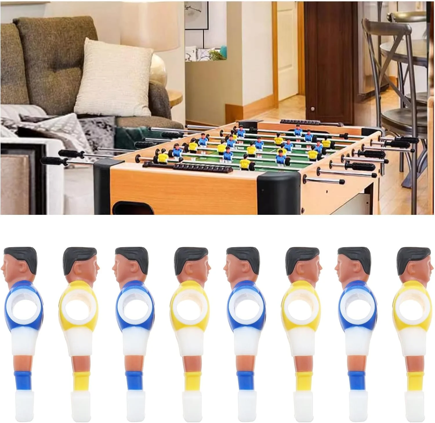 SG Store مجموعه 22 عددی آدمک فوتبال دستی، مناسب برای میله 15.9 میلی متری، آدمک پلاستیکی زرد و آبی SG Store مجموعه 22 عددی آدمک فوتبال دستی، مناسب برای میله 15.9 میلی متری، آدمک پلاستیکی زرد و آبی