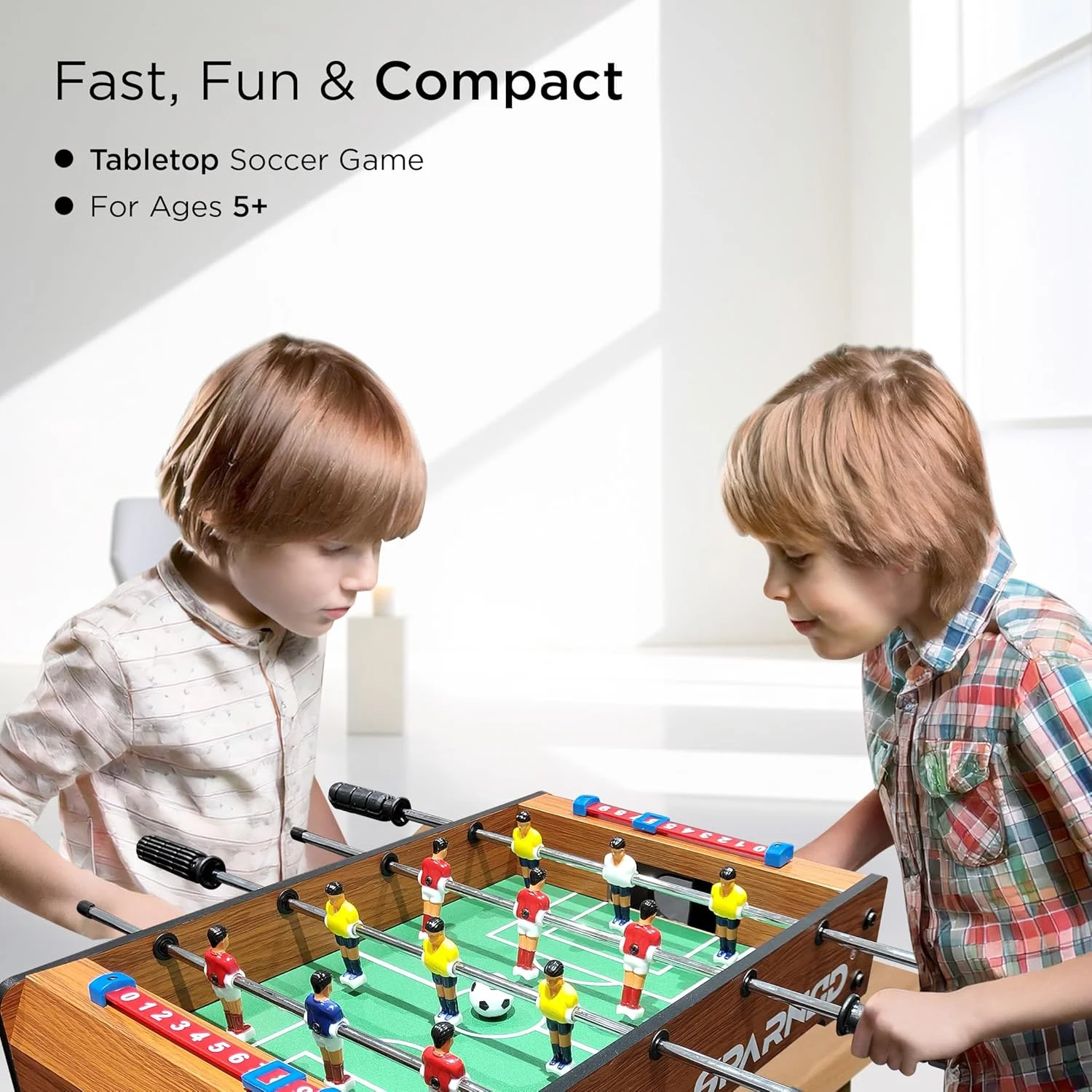 میز فوتبال دستی کوچک اسپارنود فیتنس مدل SFT-10، 2 فوت – بازی فوتبال رومیزی داخل سالن با 12 بازیکن، شمارشگر دستی، قاب MDF مستحکم و میله های آهنی – طراحی جمع و جور و قابل حمل – شامل 2 توپ میز فوتبال دستی کوچک اسپارنود فیتنس مدل SFT-10، 2 فوت – بازی فوتبال رومیزی داخل سالن با 12 بازیکن، شمارشگر دستی، قاب MDF مستحکم و میله های آهنی – طراحی جمع و جور و قابل حمل – شامل 2 توپ