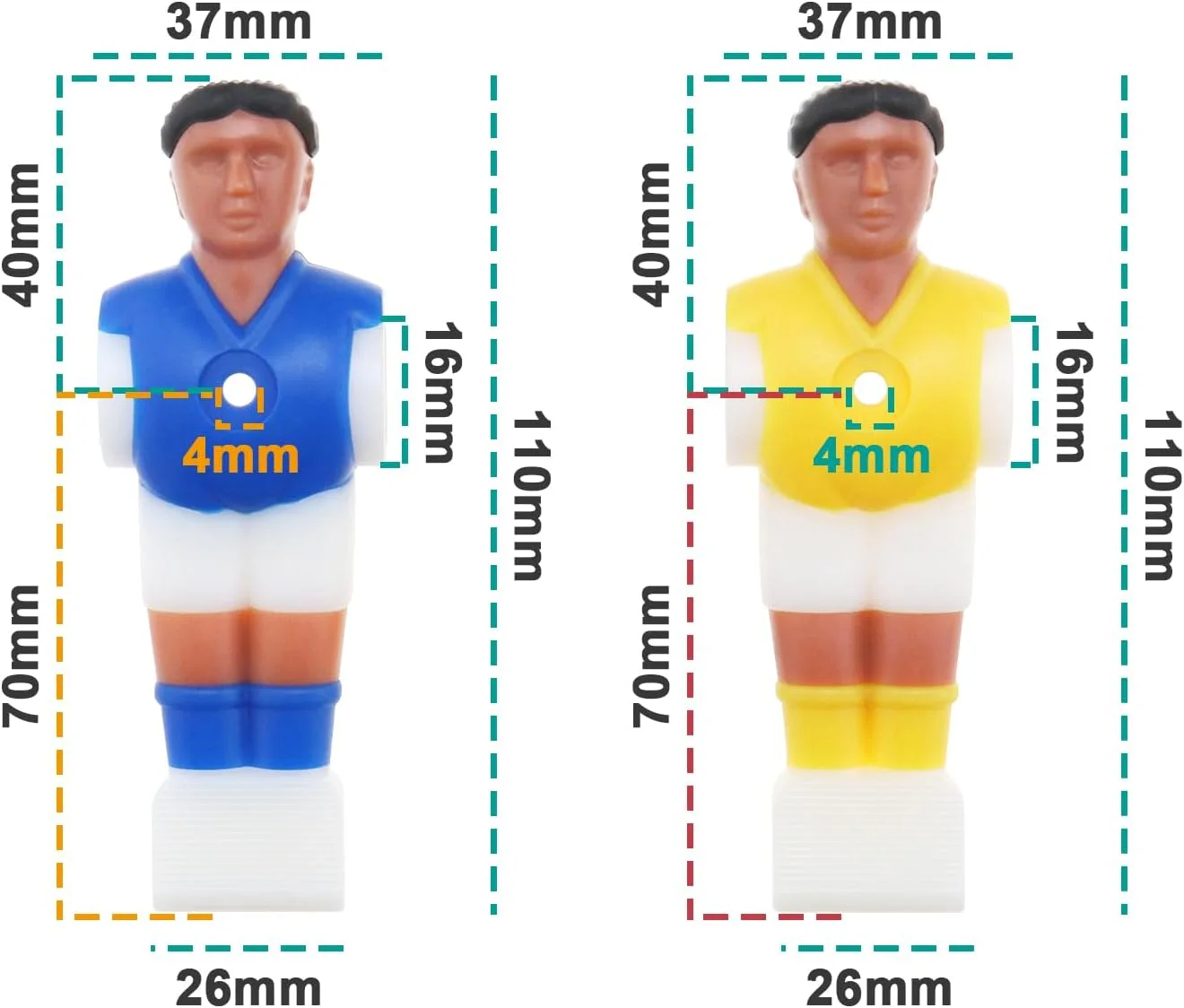 SG Store مجموعه 22 عددی آدمک فوتبال دستی، مناسب برای میله 15.9 میلی متری، آدمک پلاستیکی زرد و آبی SG Store مجموعه 22 عددی آدمک فوتبال دستی، مناسب برای میله 15.9 میلی متری، آدمک پلاستیکی زرد و آبی
