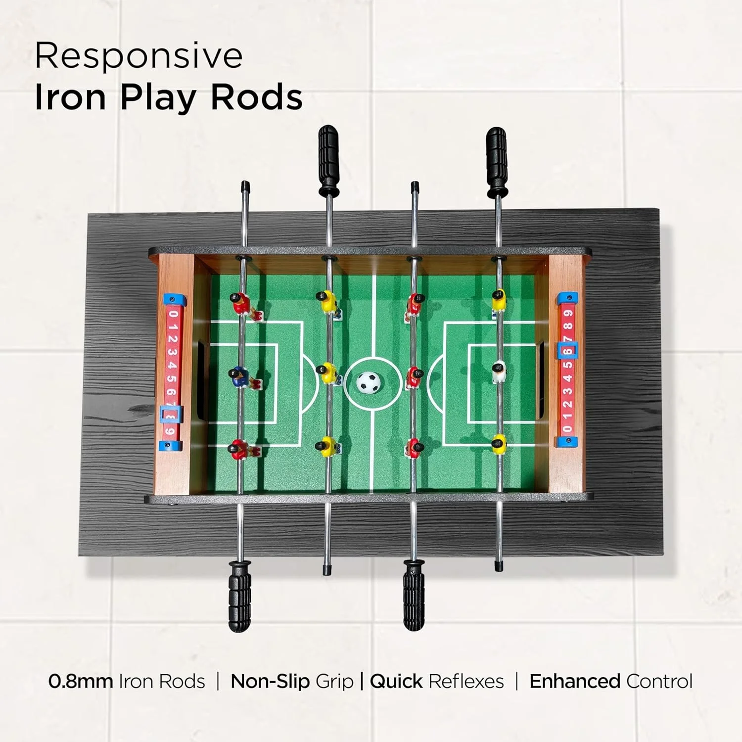 میز فوتبال دستی کوچک اسپارنود فیتنس مدل SFT-10، 2 فوت – بازی فوتبال رومیزی داخل سالن با 12 بازیکن، شمارشگر دستی، قاب MDF مستحکم و میله های آهنی – طراحی جمع و جور و قابل حمل – شامل 2 توپ میز فوتبال دستی کوچک اسپارنود فیتنس مدل SFT-10، 2 فوت – بازی فوتبال رومیزی داخل سالن با 12 بازیکن، شمارشگر دستی، قاب MDF مستحکم و میله های آهنی – طراحی جمع و جور و قابل حمل – شامل 2 توپ