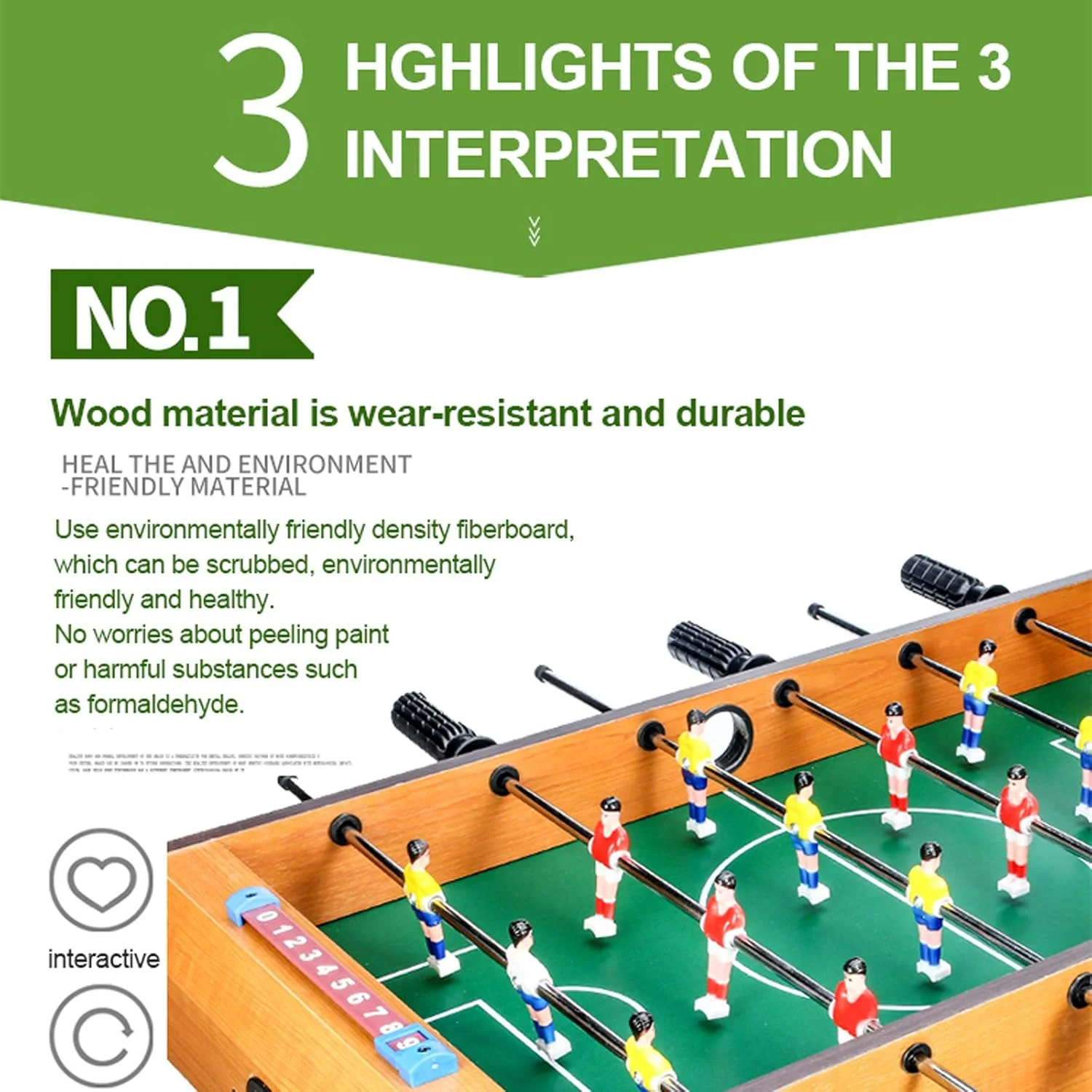 فوتبال دستی رومیزی ۱۴ اینچی QRSTUVW با ۴ توپ، میز بازی فوتبال چوبی سایز کوچک برای داخل و خارج از خانه، مناسب برای کودکان، شب های خانوادگی، Ba B6+:XL