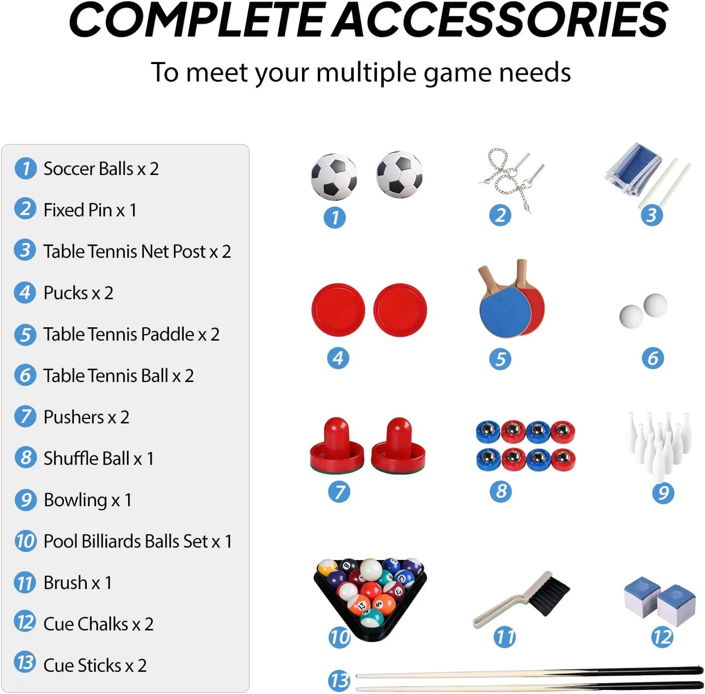 میز بازی چند منظوره PEXMOR 6/10 در 1 برای بزرگسالان، میز بازی ترکیبی برای اتاق بازی، ست میز بازی 48 اینچی برای خانواده با هاکی، فوتبال دستی، بیلیارد، پینگ پنگ، شافل بورد، شطرنج، چکرز، بولینگ، تخته نرد میز بازی چند منظوره PEXMOR 6/10 در 1 برای بزرگسالان، میز بازی ترکیبی برای اتاق بازی، ست میز بازی 48 اینچی برای خانواده با هاکی، فوتبال دستی، بیلیارد، پینگ پنگ، شافل بورد، شطرنج، چکرز، بولینگ، تخته نرد