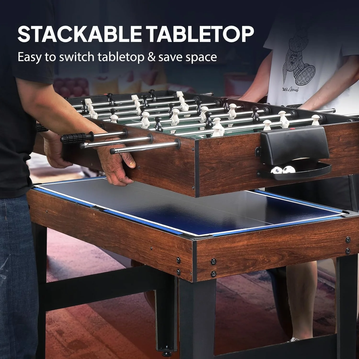 میز بازی چند منظوره PEXMOR 6/10 در 1 برای بزرگسالان، میز بازی ترکیبی برای اتاق بازی، ست میز بازی 48 اینچی برای خانواده با هاکی، فوتبال دستی، بیلیارد، پینگ پنگ، شافل بورد، شطرنج، چکرز، بولینگ، تخته نرد میز بازی چند منظوره PEXMOR 6/10 در 1 برای بزرگسالان، میز بازی ترکیبی برای اتاق بازی، ست میز بازی 48 اینچی برای خانواده با هاکی، فوتبال دستی، بیلیارد، پینگ پنگ، شافل بورد، شطرنج، چکرز، بولینگ، تخته نرد