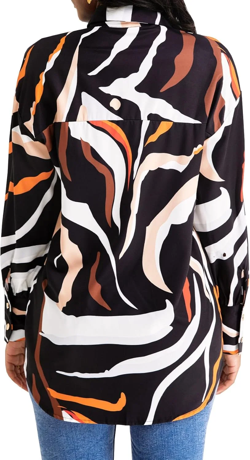 DinyIn پیراهن ساحلی ماکسی سایز بزرگ زنانه طرح پلنگی با بند قابل تنظیم و جیب