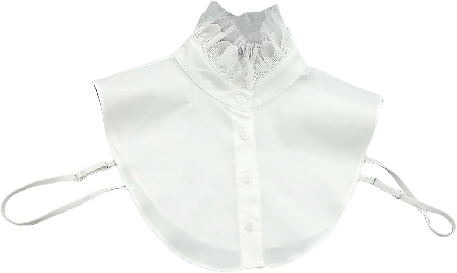 نیم تنه دکمه دار پیراهن توری جداشدنی یقه مصنوعی یقه ایستاده طرح دار تزئینی برای زنان