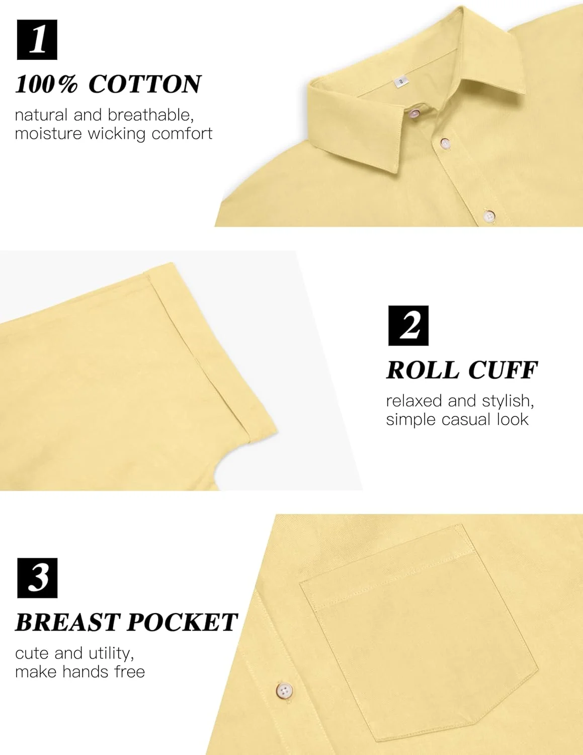 پیراهن آستین کوتاه زنانه CUNLIN، 100% پنبه، دکمه دار، بلوز زنانه، تاپ های تابستانی غیر رسمی با جیب، خاکی