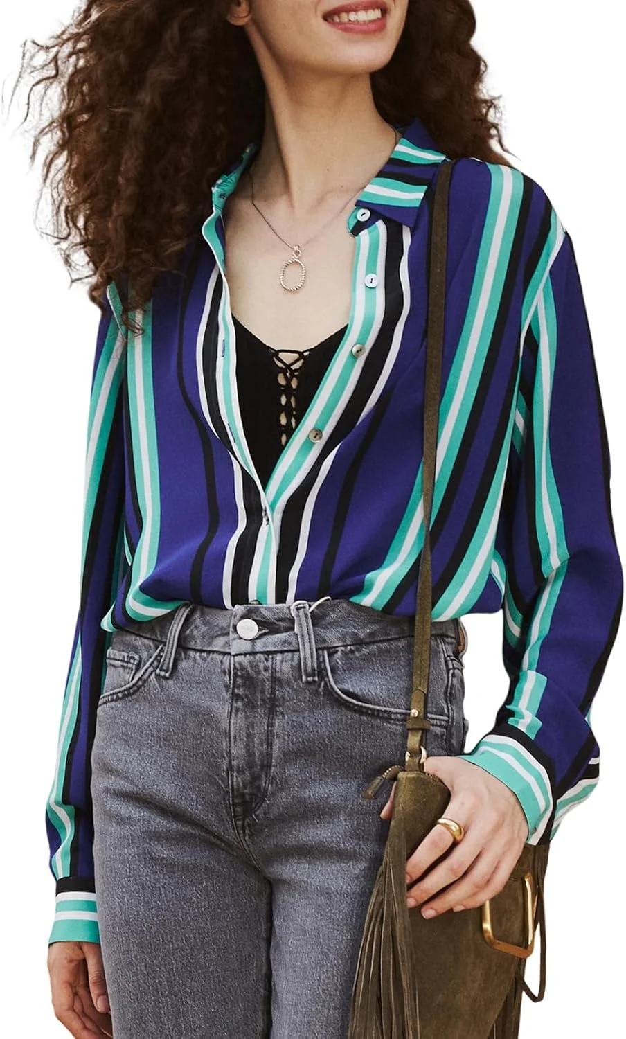 بلوز ابریشمی 100% خالص زنانه کلد پاش: پیراهن دکمه دار ساتن ابریشمی زنانه، مدل آزاد، تاپ های شیک و غیر رسمی، آستین بلند