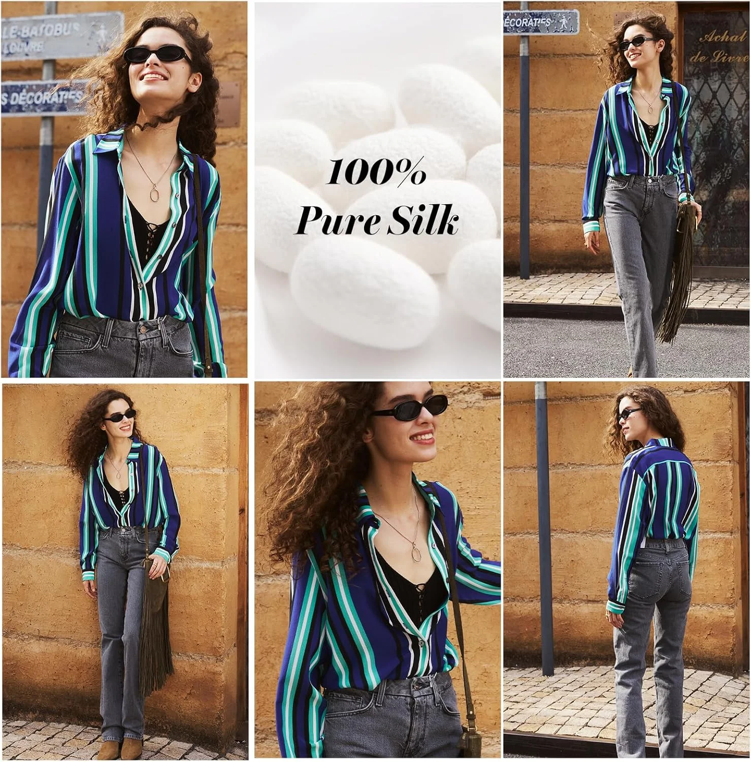 بلوز ابریشمی 100% خالص زنانه کلد پاش: پیراهن دکمه دار ساتن ابریشمی زنانه، مدل آزاد، تاپ های شیک و غیر رسمی، آستین بلند