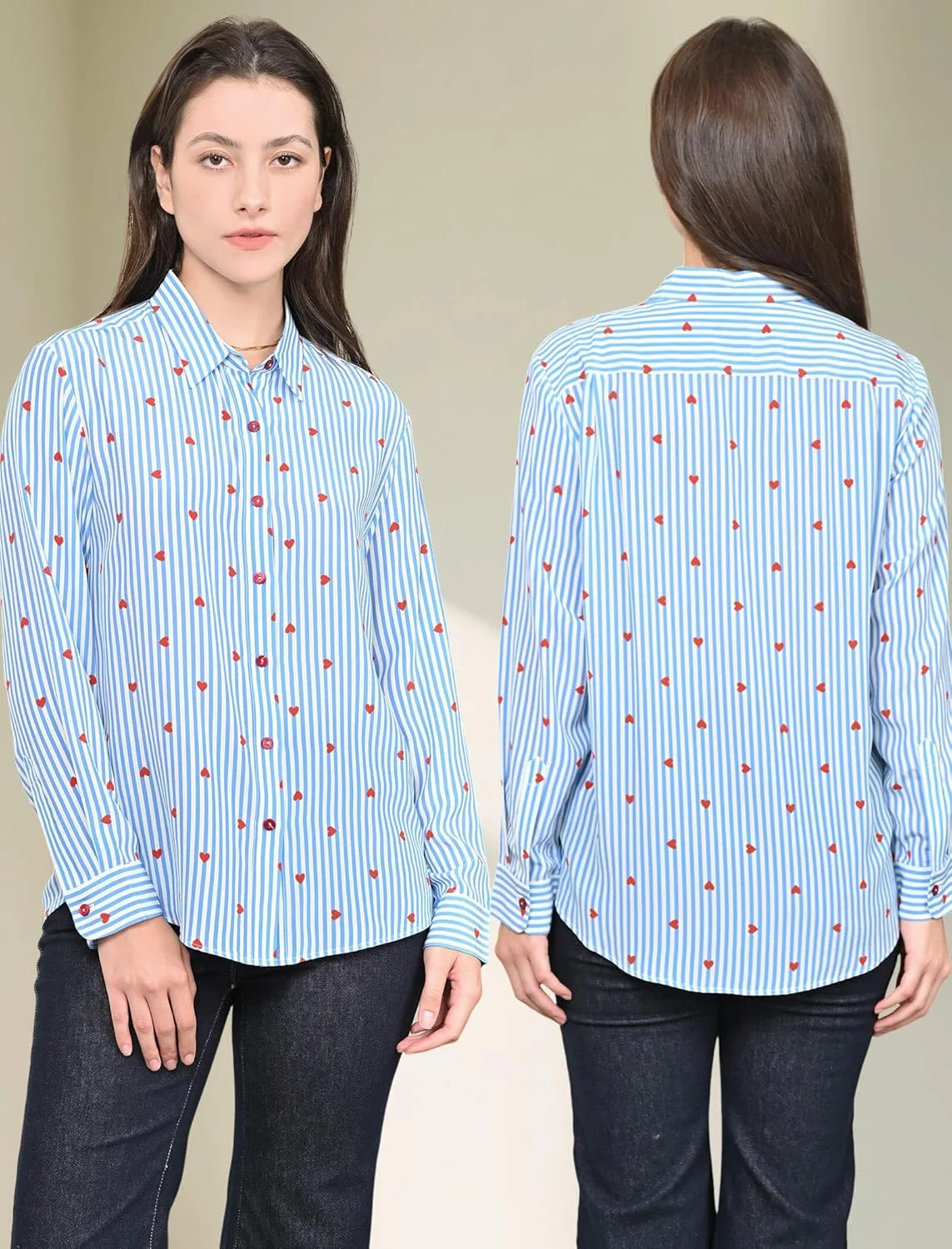 بلوز ابریشمی زنانه COLD POSH: پیراهن دکمه دار ساتن ابریشمی زنانه، مدل آزاد، تاپ های شیک و غیر رسمی، آستین بلند