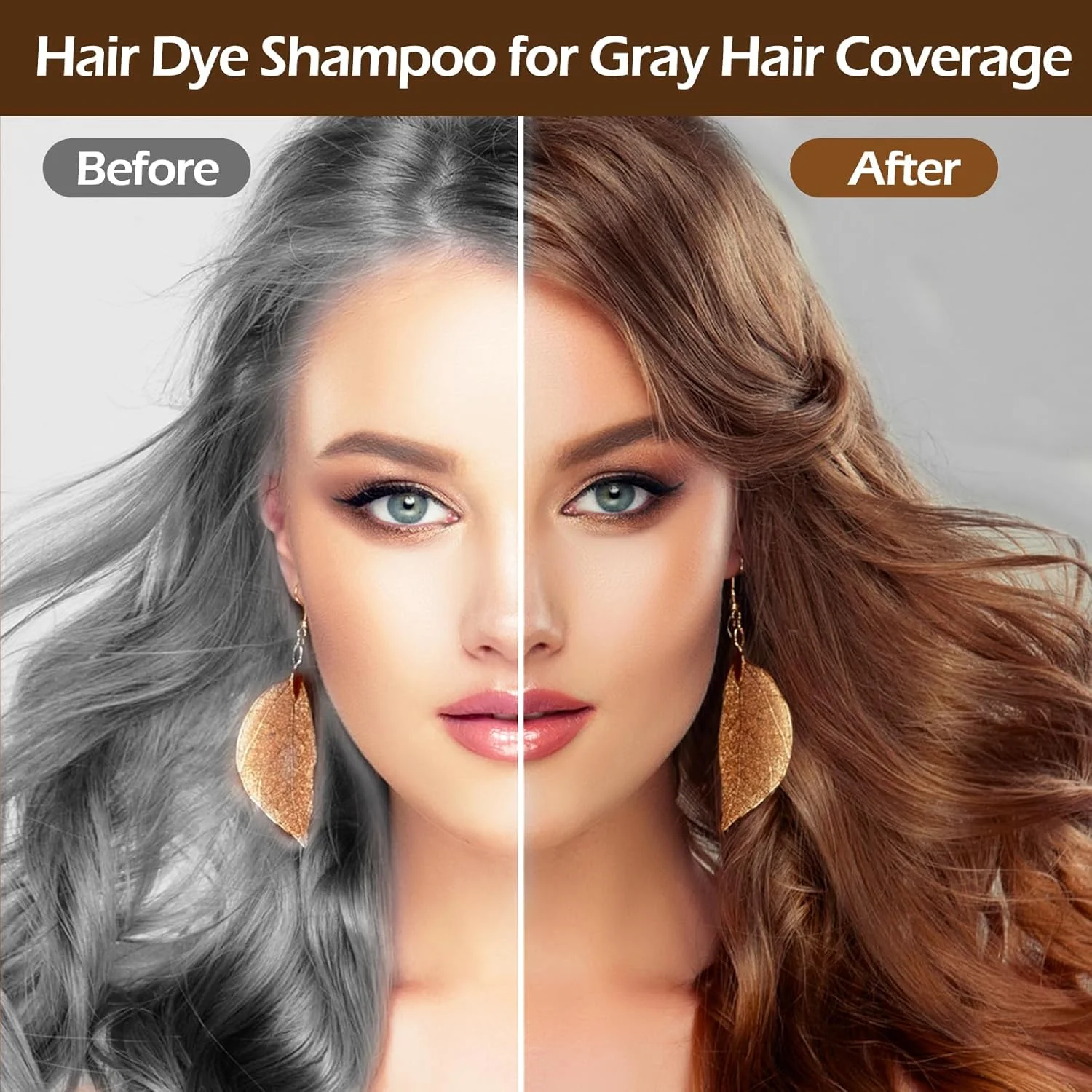 شامپو رنگ مو قهوه ای 3 در 1 - شامپو رنگ فوری برای آقایان و بانوان، شامپو رنگ مو قهوه ای برای موهای سفید (500 میلی لیتر) شامپو رنگ مو قهوه ای 3 در 1 - شامپو رنگ فوری برای آقایان و بانوان، شامپو رنگ مو قهوه ای برای موهای سفید (500 میلی لیتر)
