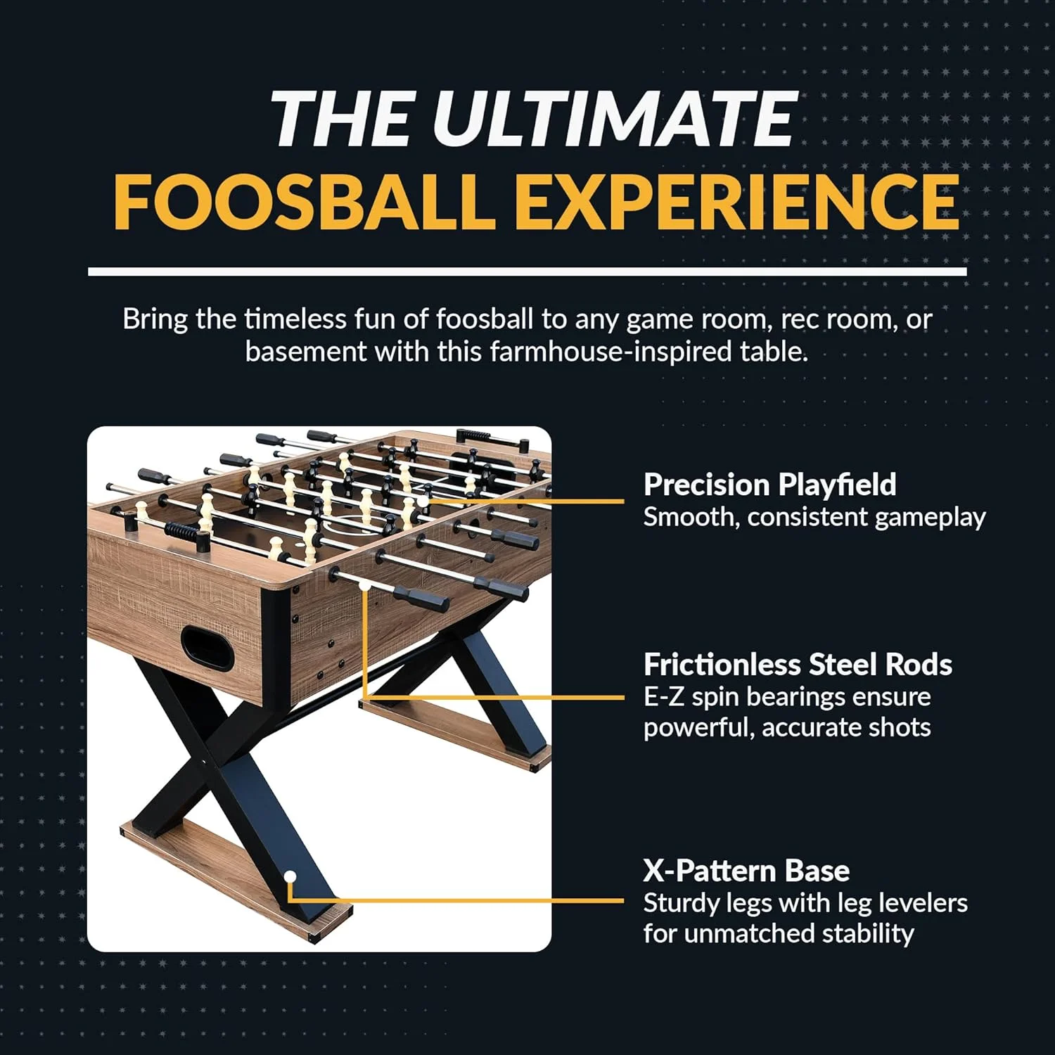 میز فوتبال دستی 48 اینچی Hathaway Fullerton، فوتبال دستی آرکید برای اتاق بازی، شامل (2) توپ فوتبال دستی ABS 36 میلیمتری، چوب دریفت (BG50330) میز فوتبال دستی 48 اینچی Hathaway Fullerton، فوتبال دستی آرکید برای اتاق بازی، شامل (2) توپ فوتبال دستی ABS 36 میلیمتری، چوب دریفت (BG50330)