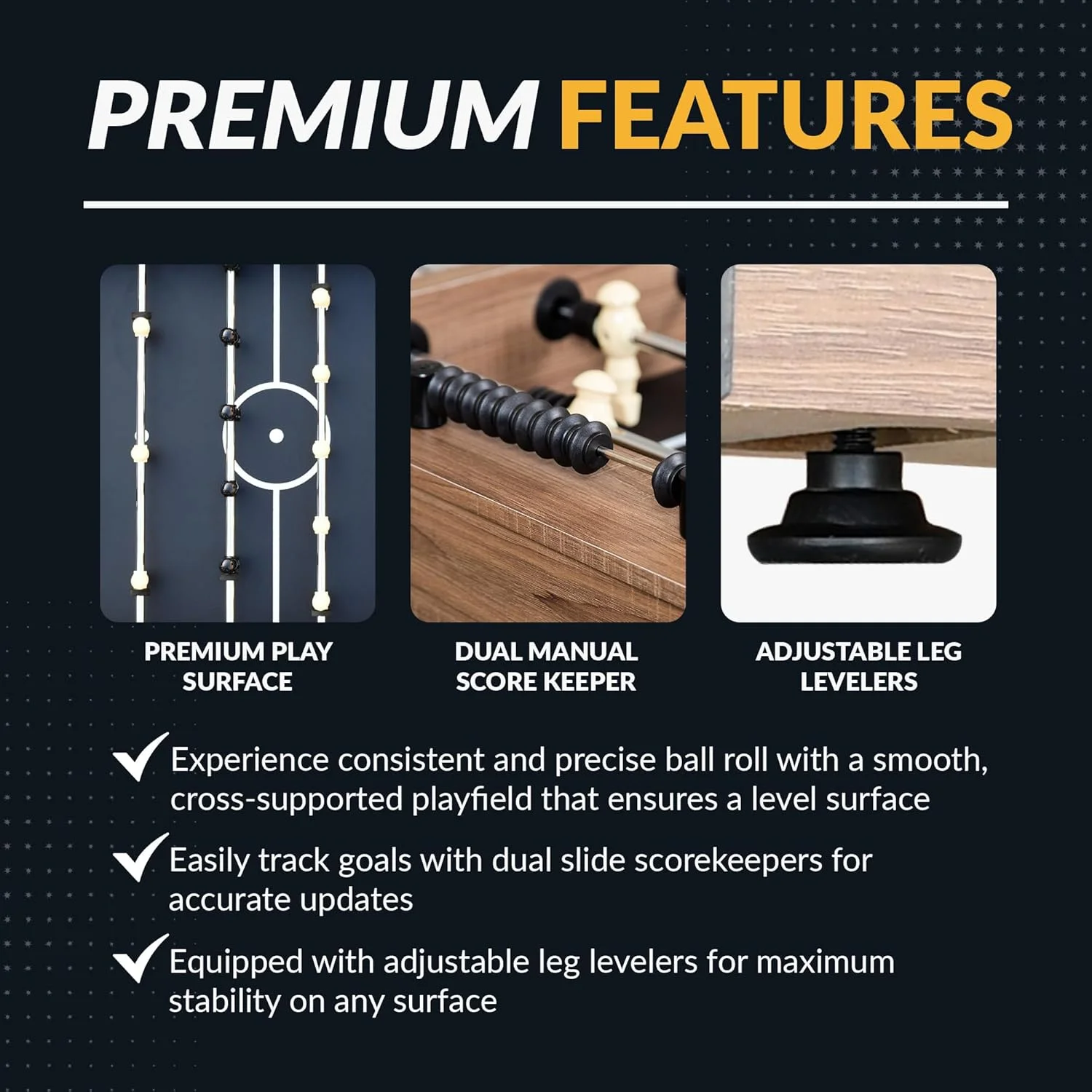 میز فوتبال دستی 48 اینچی Hathaway Fullerton، فوتبال دستی آرکید برای اتاق بازی، شامل (2) توپ فوتبال دستی ABS 36 میلیمتری، چوب دریفت (BG50330) میز فوتبال دستی 48 اینچی Hathaway Fullerton، فوتبال دستی آرکید برای اتاق بازی، شامل (2) توپ فوتبال دستی ABS 36 میلیمتری، چوب دریفت (BG50330)