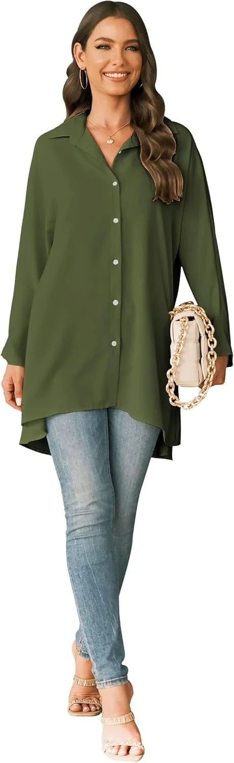 بلوز زنانه Cicy Bell، آستین بلند، دکمه دار، یقه هفت، ساتن، تی شرت تابستانی، شیک، بلوزهای تک رنگ و غیر رسمی