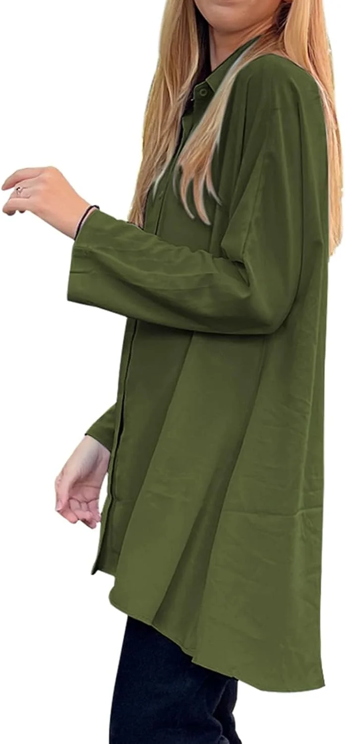 بلوز زنانه Cicy Bell، آستین بلند، دکمه دار، یقه هفت، ساتن، تی شرت تابستانی، شیک، بلوزهای تک رنگ و غیر رسمی