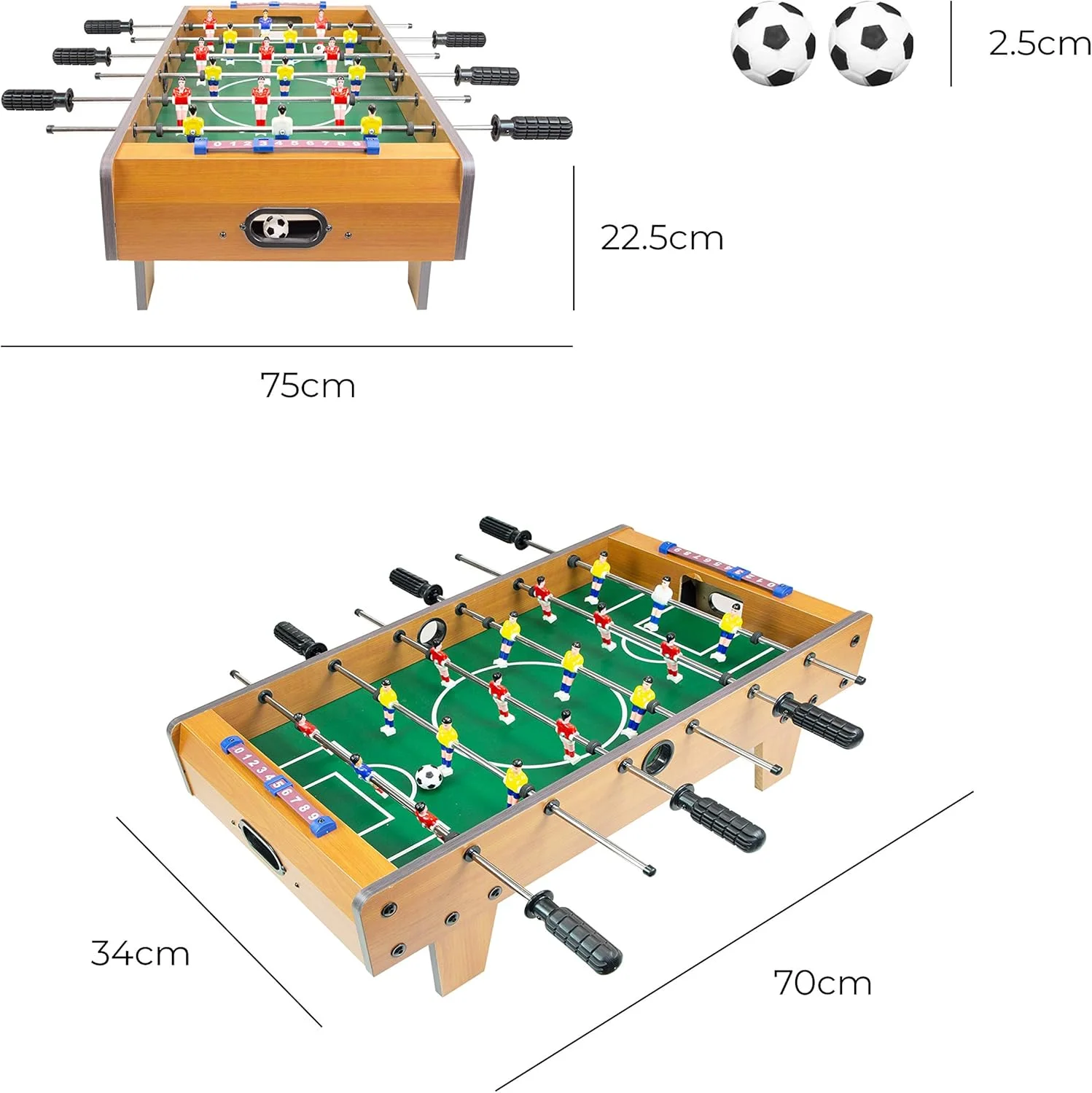 فوتبال دستی رومیزی لوکس گلوبال گیزموز مدل 50580 | مناسب کودکان/بزرگسالان/خانواده | کلاسیک رترو | سبک و قابل حمل، 69cm x 37cm فوتبال دستی رومیزی لوکس گلوبال گیزموز مدل 50580 | مناسب کودکان/بزرگسالان/خانواده | کلاسیک رترو | سبک و قابل حمل، 69cm x 37cm