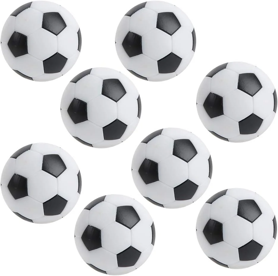 8 عدد توپ فوتبال دستی مینی 32 میلی متری، توپ های فوتبال دستی، توپ های فوتبال رومیزی، توپ های بازی رومیزی کودکان، لوازم جانبی کوچک فوتبال دستی، سیاه و سفید
