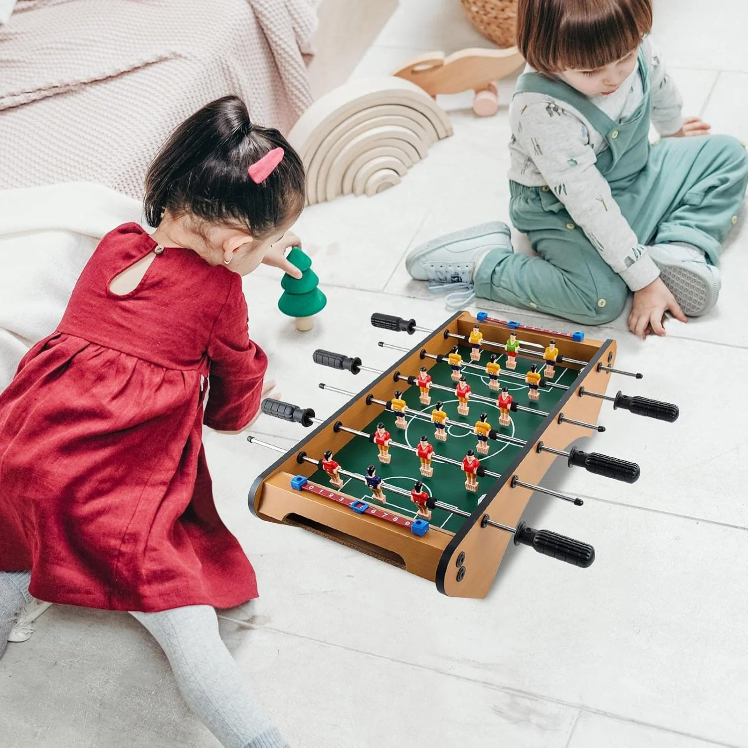 فوتبال دستی رومیزی، میز فوتبال چوبی برای بازی های سرگرم کننده خانوادگی فوتبال دستی رومیزی، میز فوتبال چوبی برای بازی های سرگرم کننده خانوادگی