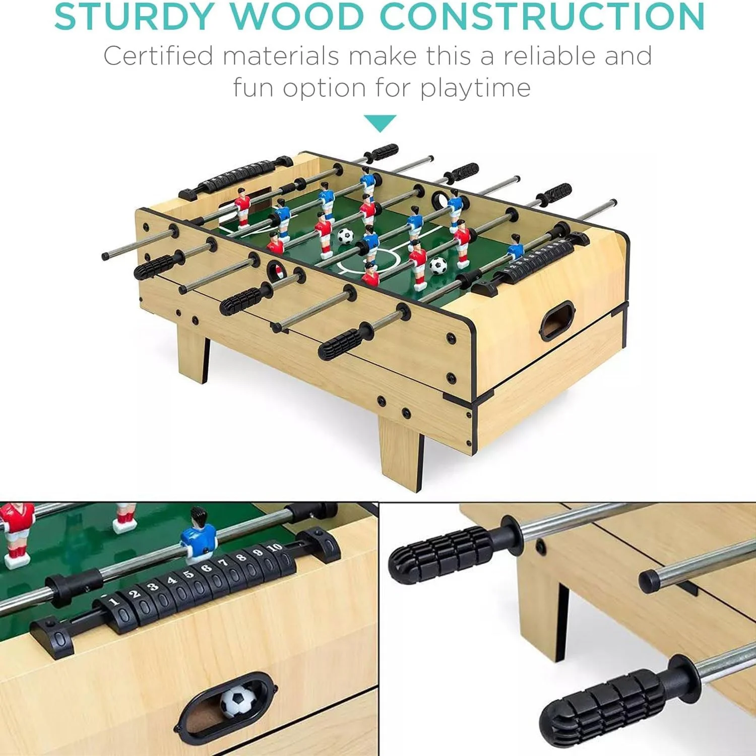 میز بازی 4 در 1 Funito، مجموعه بازی ترکیبی کودکان برای خانه، اتاق بازی، اتاق تفریح با بیلیارد، ایر هاکی، فوتبال دستی و تنیس روی میز میز بازی 4 در 1 Funito، مجموعه بازی ترکیبی کودکان برای خانه، اتاق بازی، اتاق تفریح با بیلیارد، ایر هاکی، فوتبال دستی و تنیس روی میز