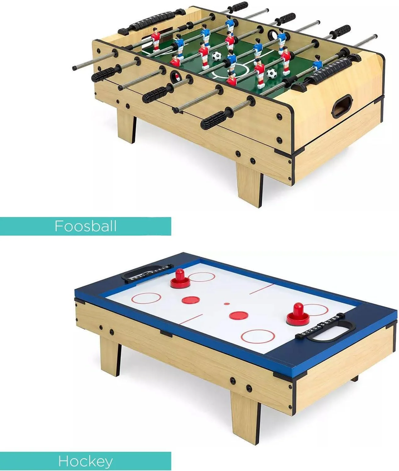 میز بازی 4 در 1 Funito، مجموعه بازی ترکیبی کودکان برای خانه، اتاق بازی، اتاق تفریح با بیلیارد، ایر هاکی، فوتبال دستی و تنیس روی میز میز بازی 4 در 1 Funito، مجموعه بازی ترکیبی کودکان برای خانه، اتاق بازی، اتاق تفریح با بیلیارد، ایر هاکی، فوتبال دستی و تنیس روی میز