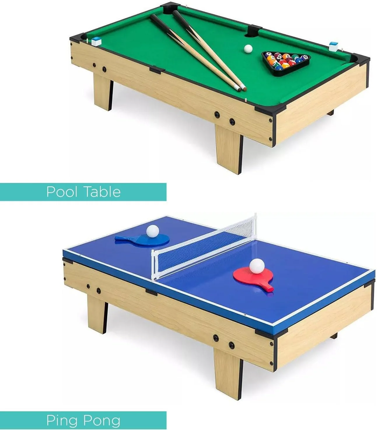 میز بازی 4 در 1 Funito، مجموعه بازی ترکیبی کودکان برای خانه، اتاق بازی، اتاق تفریح با بیلیارد، ایر هاکی، فوتبال دستی و تنیس روی میز میز بازی 4 در 1 Funito، مجموعه بازی ترکیبی کودکان برای خانه، اتاق بازی، اتاق تفریح با بیلیارد، ایر هاکی، فوتبال دستی و تنیس روی میز