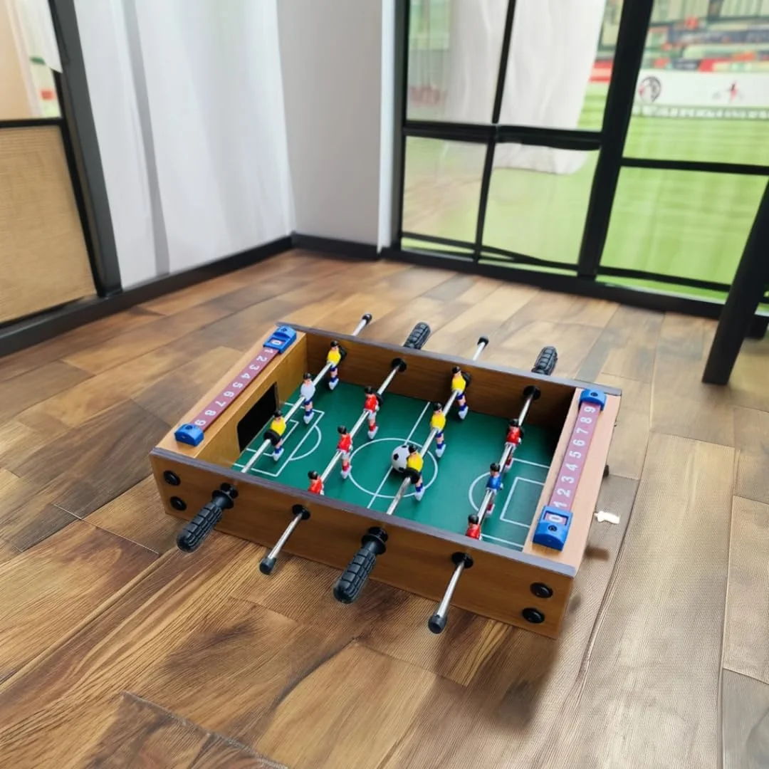 فوتبال دستی رومیزی کوچک، ست بازی فوتبال چوبی، 34.5 x 22 x 8 سانتی متر، فوتبال دستی برای کودکان و خانواده