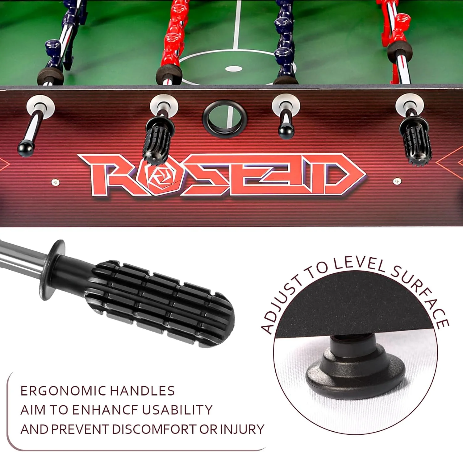 میز فوتبال دستی سایز بزرگ 48 اینچی، میز بازی فوتبال با توپ برای اتاق بازی، بزرگسالان، کودکان، خانواده میز فوتبال دستی سایز بزرگ 48 اینچی، میز بازی فوتبال با توپ برای اتاق بازی، بزرگسالان، کودکان، خانواده