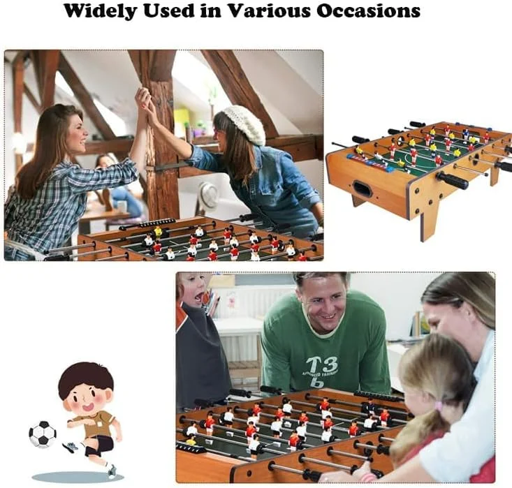 فوتبال دستی رومیزی چوبی Baybee برای کودکان و بزرگسالان، دکور فوتبال دستی با دسته ضد لغزش و تابلوی امتیاز، ست مینی بازی قابل حمل سرپوشیده برای اتاق بازی، بار، دفتر، مهمانی خانوادگی