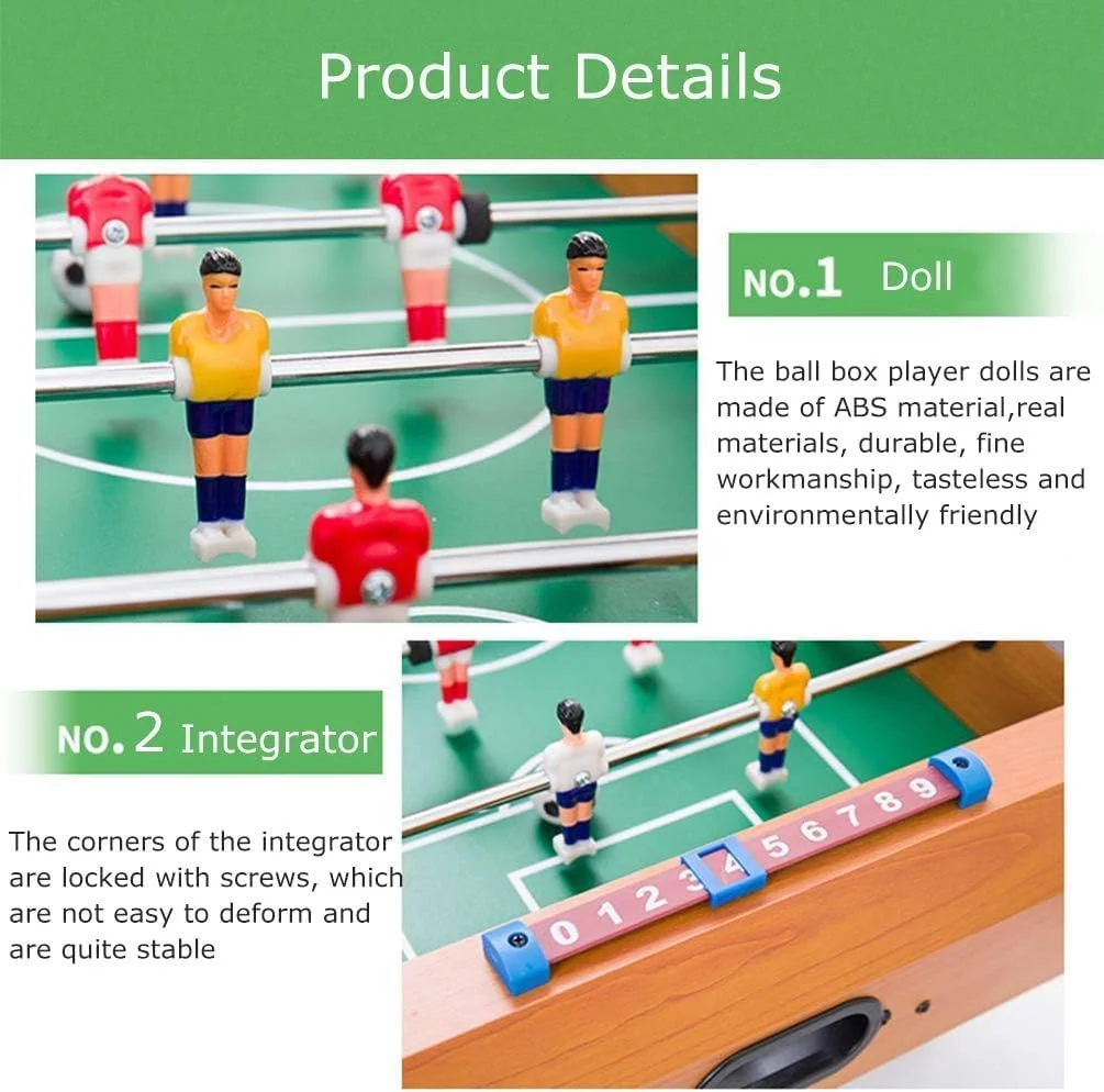 فوتبال دستی رومیزی چوبی Baybee برای کودکان و بزرگسالان، دکور فوتبال دستی با دسته ضد لغزش و تابلوی امتیاز، ست مینی بازی قابل حمل سرپوشیده برای اتاق بازی، بار، دفتر، مهمانی خانوادگی