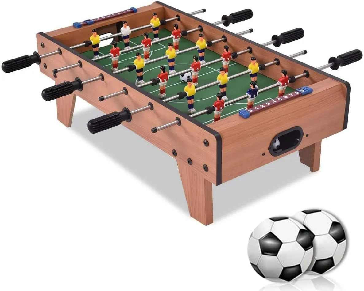 میز فوتبال دستی کوچک L&E، ست بازی فوتبال قابل حمل، میز فوتبال چوبی با مونتاژ آسان، ست فوتبال دستی رومیزی برای گیم نت ها، اتاق بازی، بارها، مهمانی ها، شب های خانوادگی