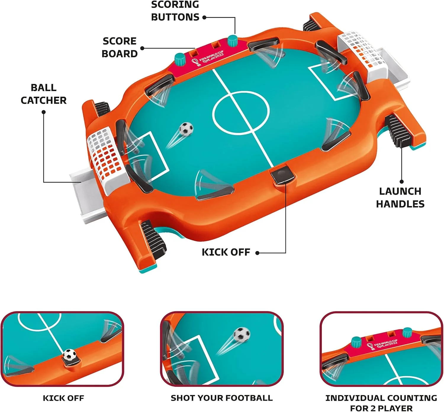 فوتبال دستی مینیاتوری جام جهانی قطر 2022، فوتبال پین بال برای اتاق بازی سرپوشیده | بازی تخته ای ورزشی فوتبال دستی رومیزی برای بزرگسالان، کودکان و خانواده فوتبال دستی مینیاتوری جام جهانی قطر 2022، فوتبال پین بال برای اتاق بازی سرپوشیده | بازی تخته ای ورزشی فوتبال دستی رومیزی برای بزرگسالان، کودکان و خانواده