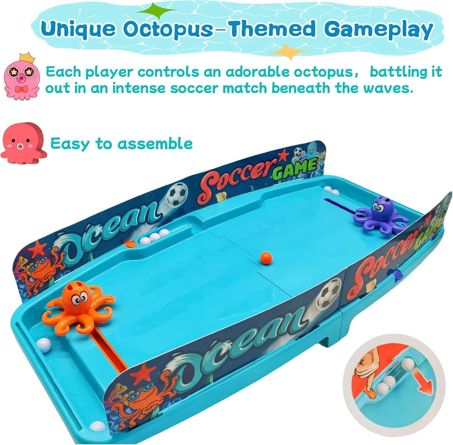 فوتبال دستی کوچک، بازی اختاپوس، فوتبال دستی مینی، بازی پین بال برای کودکان، بازی خانوادگی رومیزی سرپوشیده، بازی رومیزی مهمانی