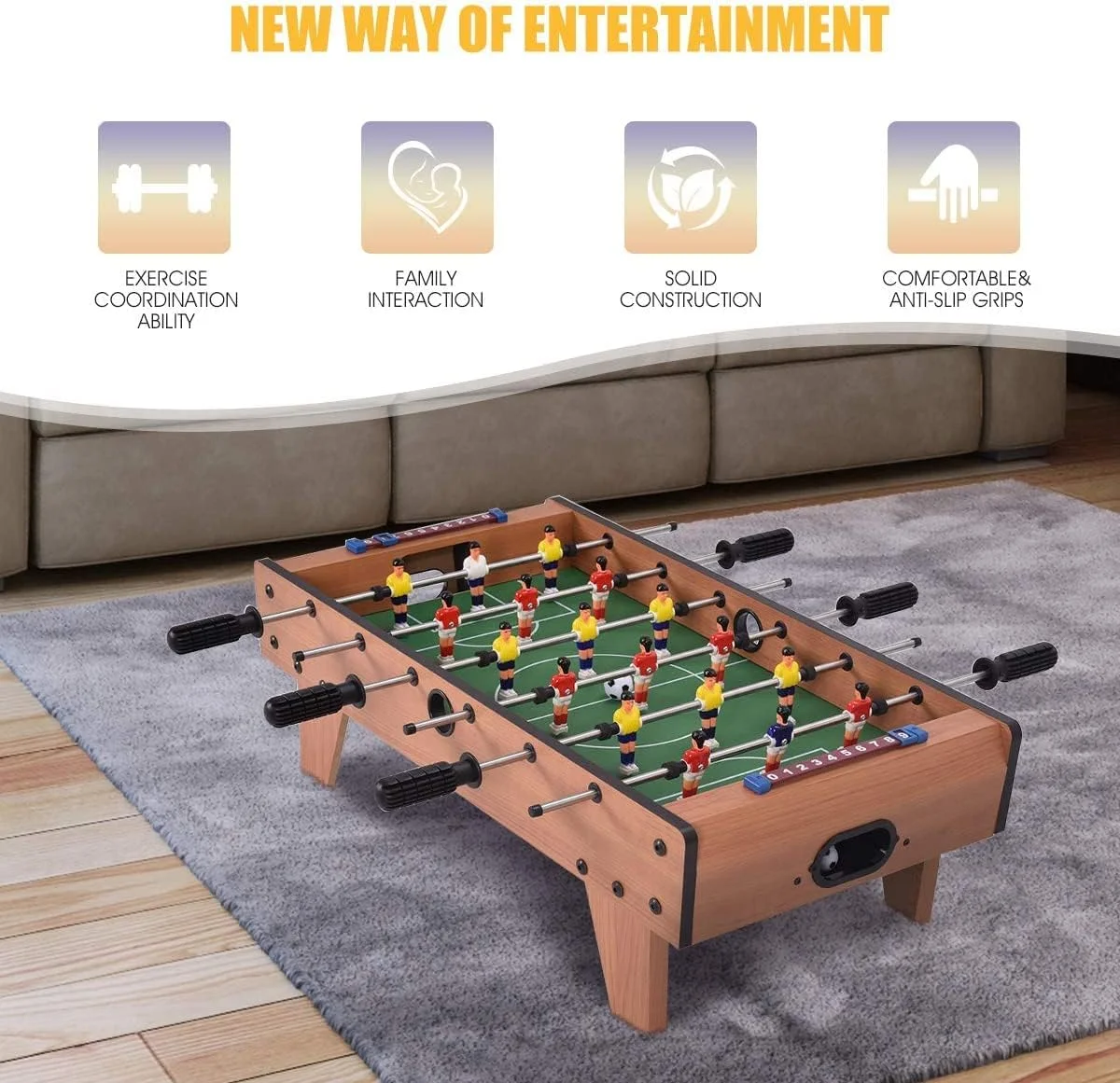 میز فوتبال دستی کوچک L&E، ست بازی فوتبال قابل حمل، میز فوتبال چوبی با مونتاژ آسان، ست فوتبال دستی رومیزی برای گیم نت ها، اتاق بازی، بارها، مهمانی ها، شب های خانوادگی میز فوتبال دستی کوچک L&E، ست بازی فوتبال قابل حمل، میز فوتبال چوبی با مونتاژ آسان، ست فوتبال دستی رومیزی برای گیم نت ها، اتاق بازی، بارها، مهمانی ها، شب های خانوادگی